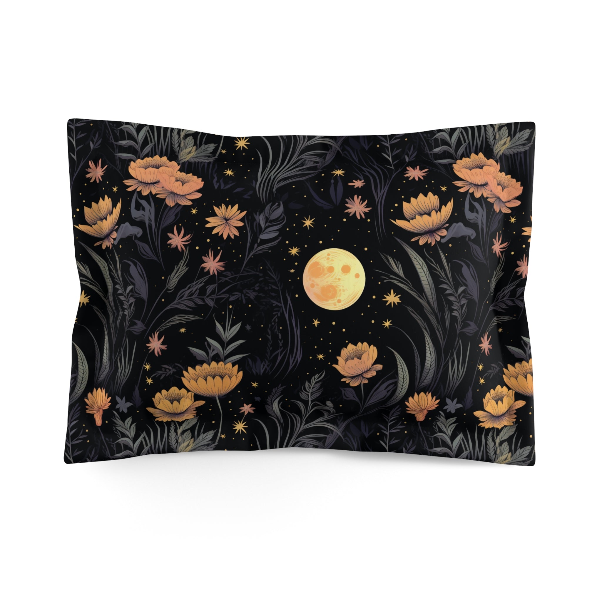 Garden of Shadows Floral Duvet Cover Set with Pillow Shams, Microfiber