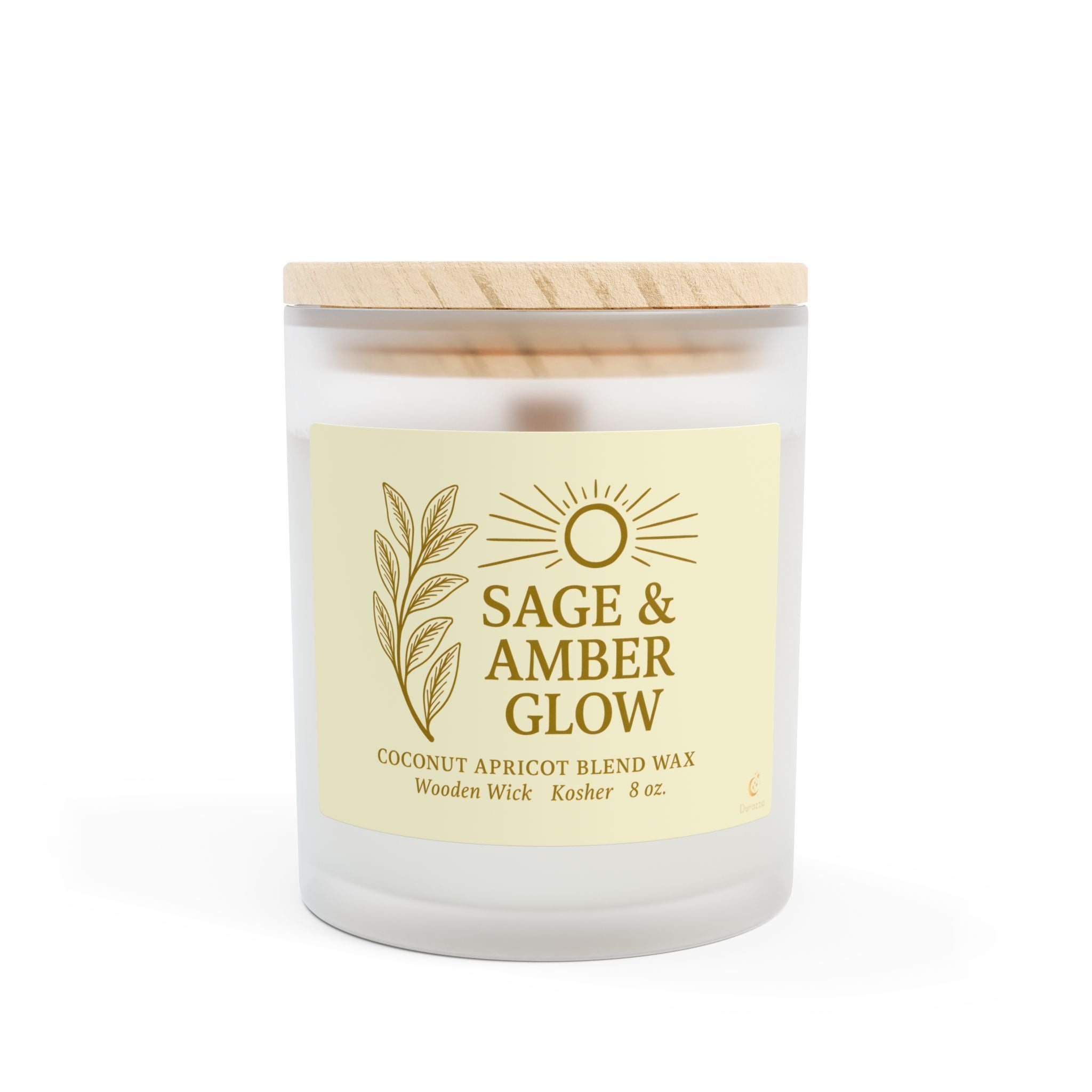 Amber Soy Candle: Earthy Scent Wood Wick | Sage & Amber Glow