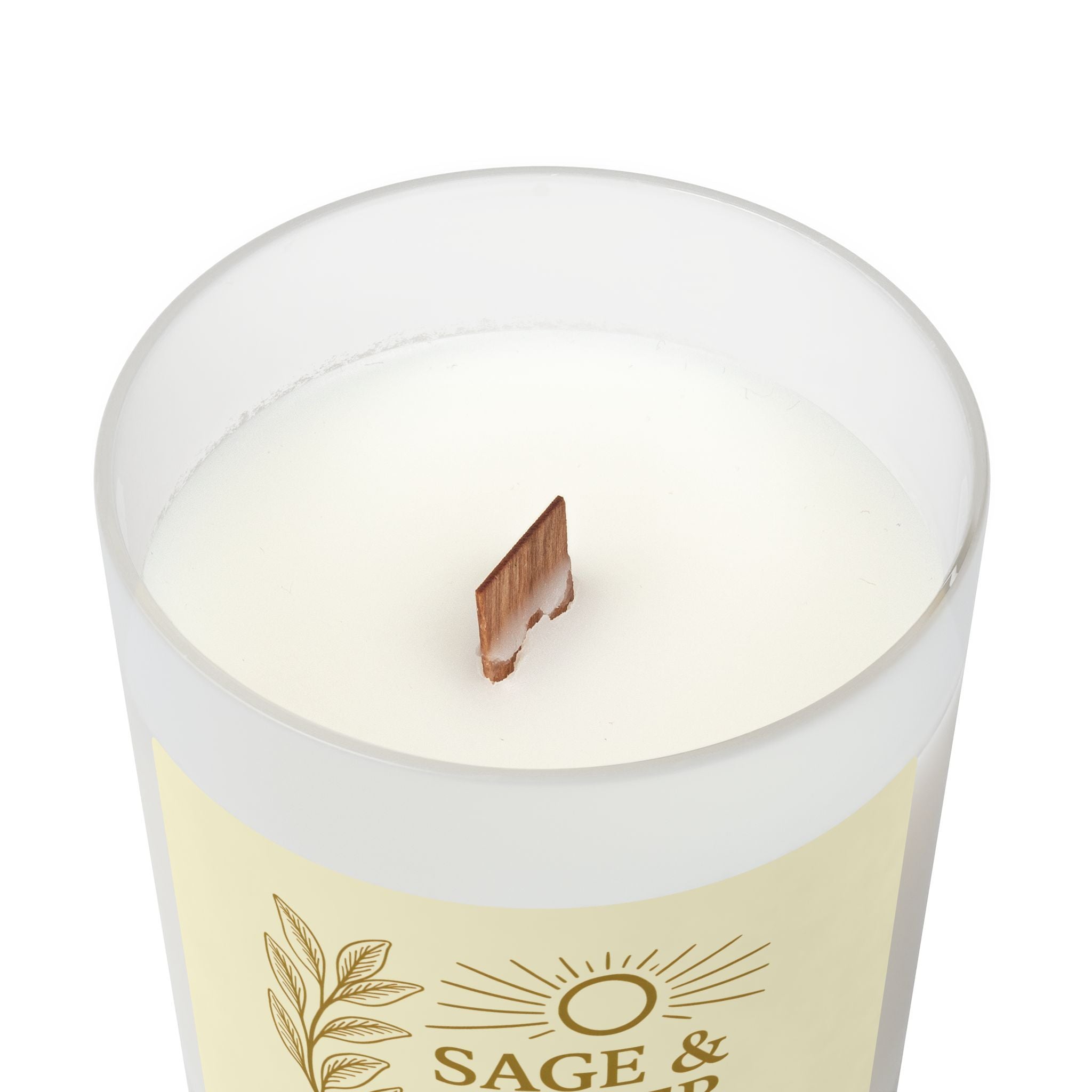 Amber Soy Candle: Earthy Scent Wood Wick | Sage & Amber Glow