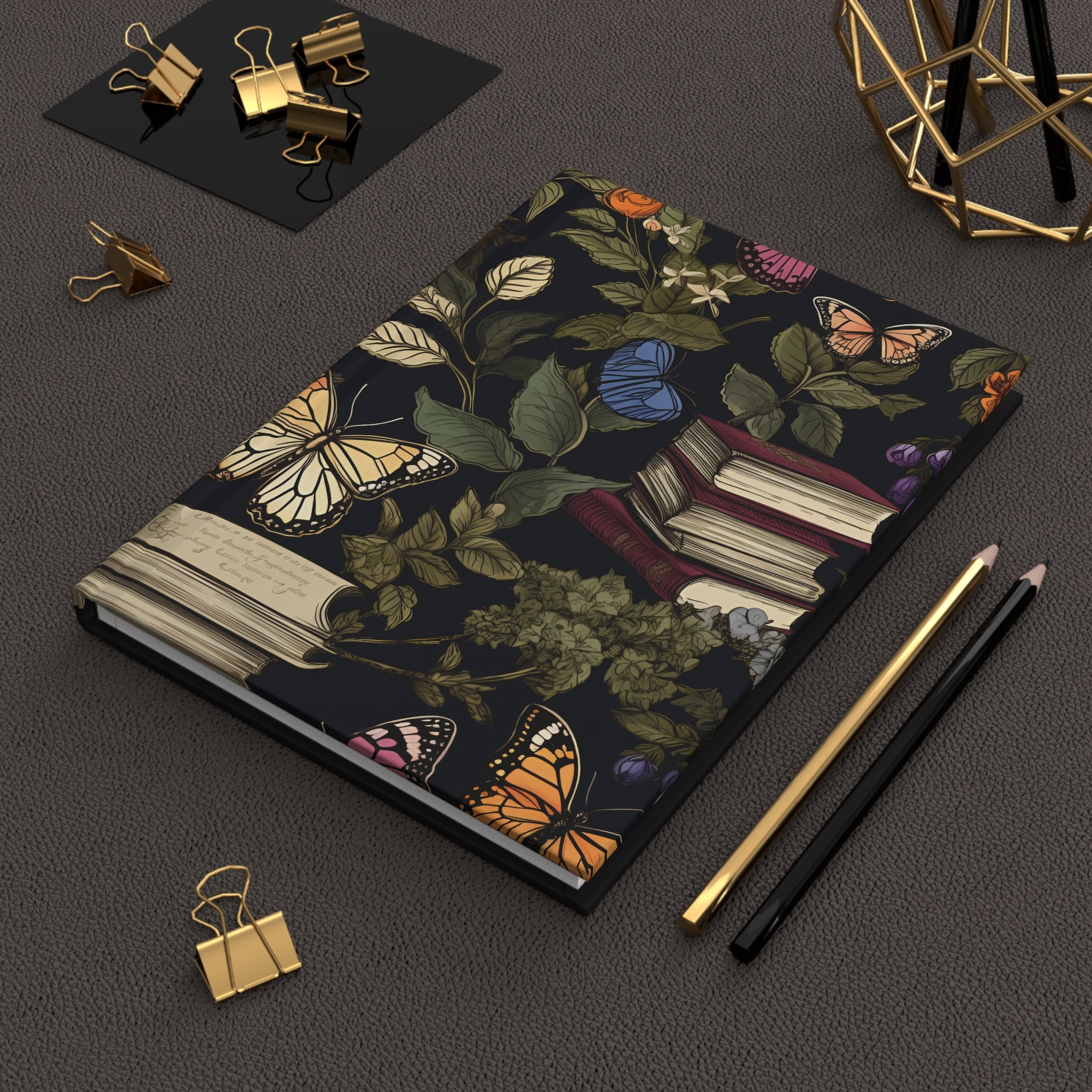 A Butterfly's Story Hardcover Notebook, Lined Journal Size 6x8