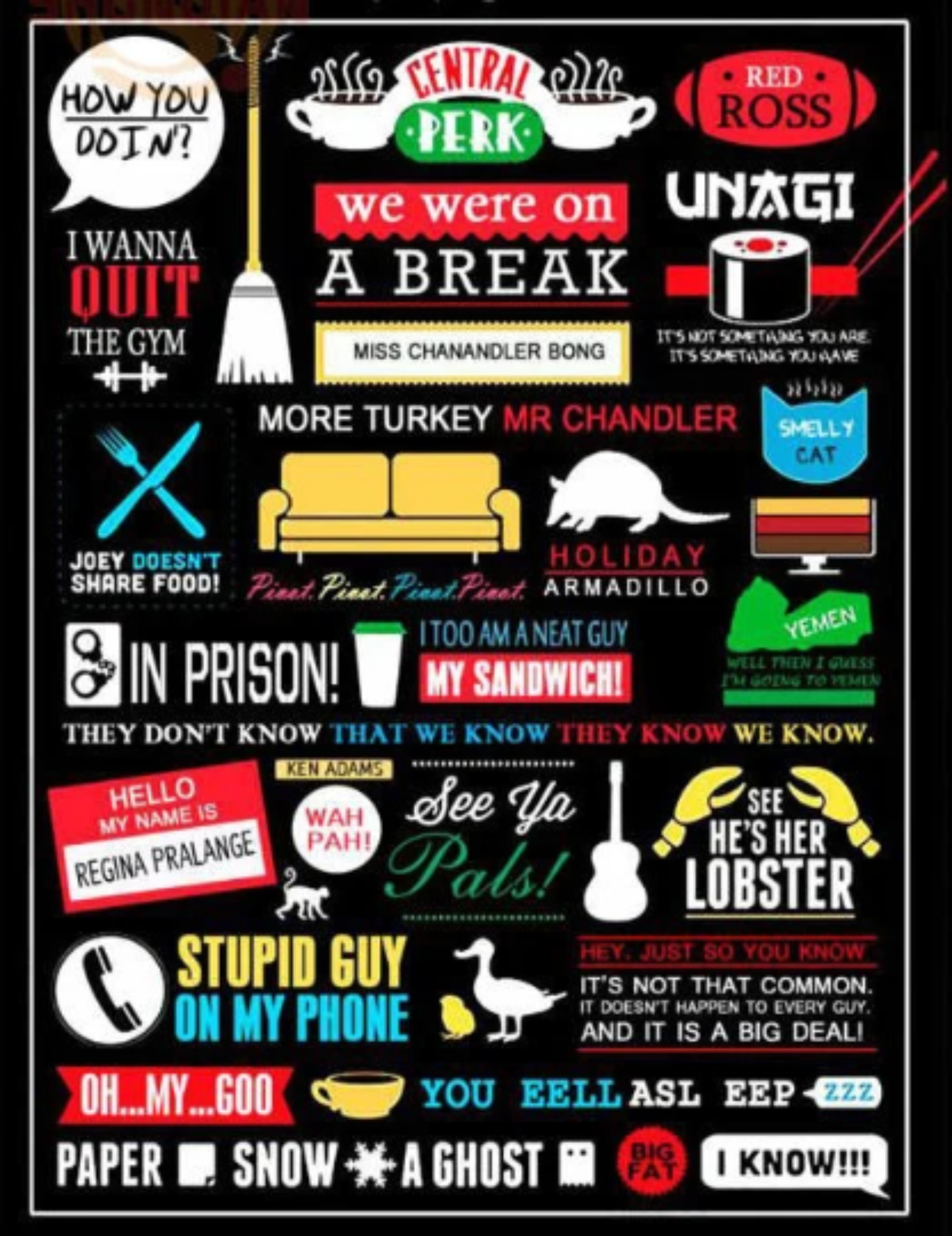 Friends TV Show Decorative Pillow, 90s TV Throw Pillow - Durazza