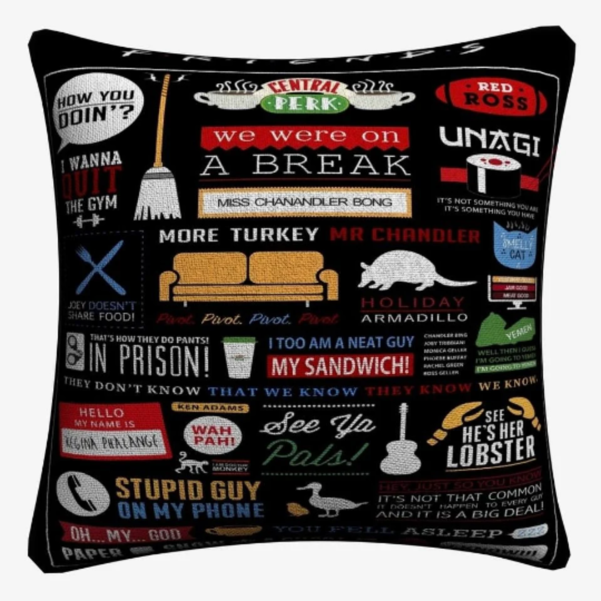 Friends TV Show Decorative Pillow, 90s TV Throw Pillow - Durazza