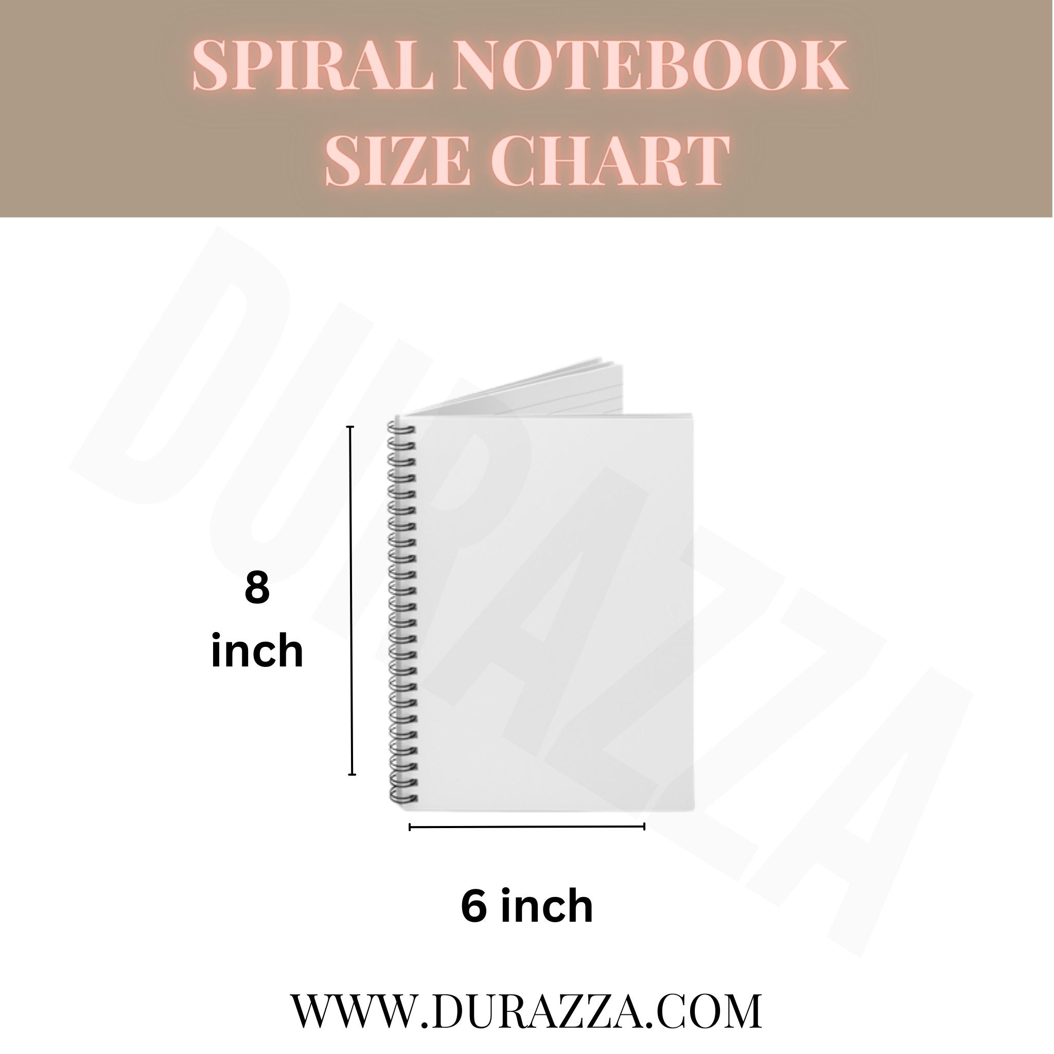 J.B. Fletcher Literary Society Ruled Line Notebook,, Size Chart
