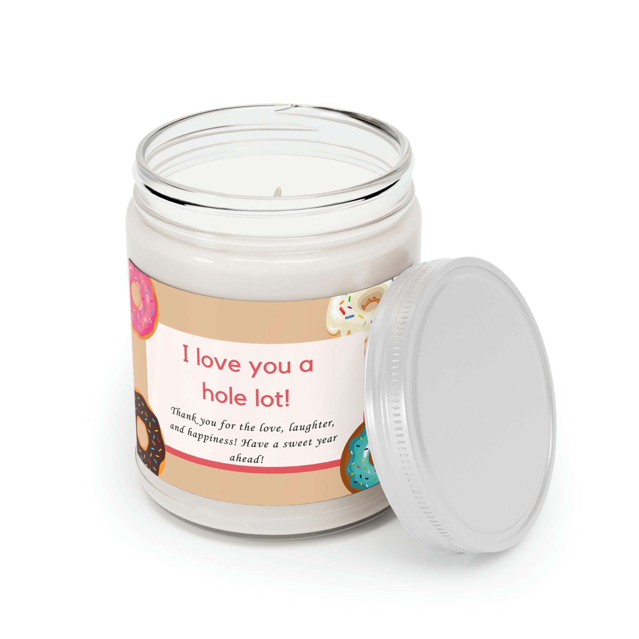 Donut Love Aromatherapy Scented Candle open jar view