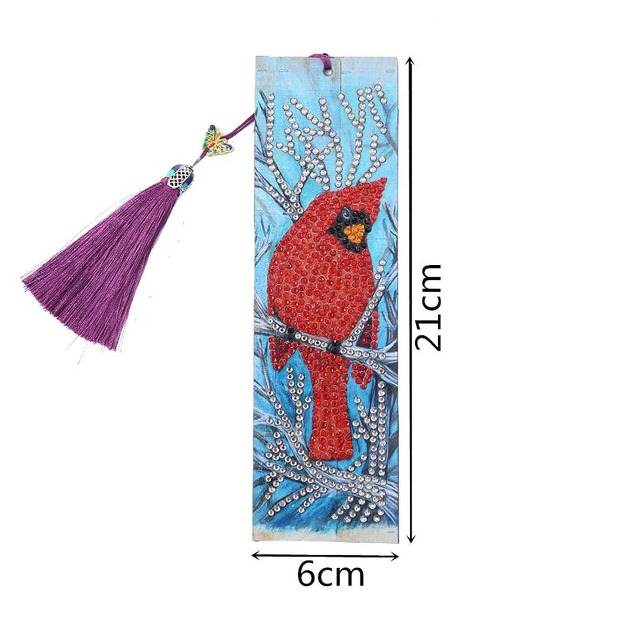 Cardinal Christmas Bird DIY Bookmark Diamond Painting Kit - Durazza