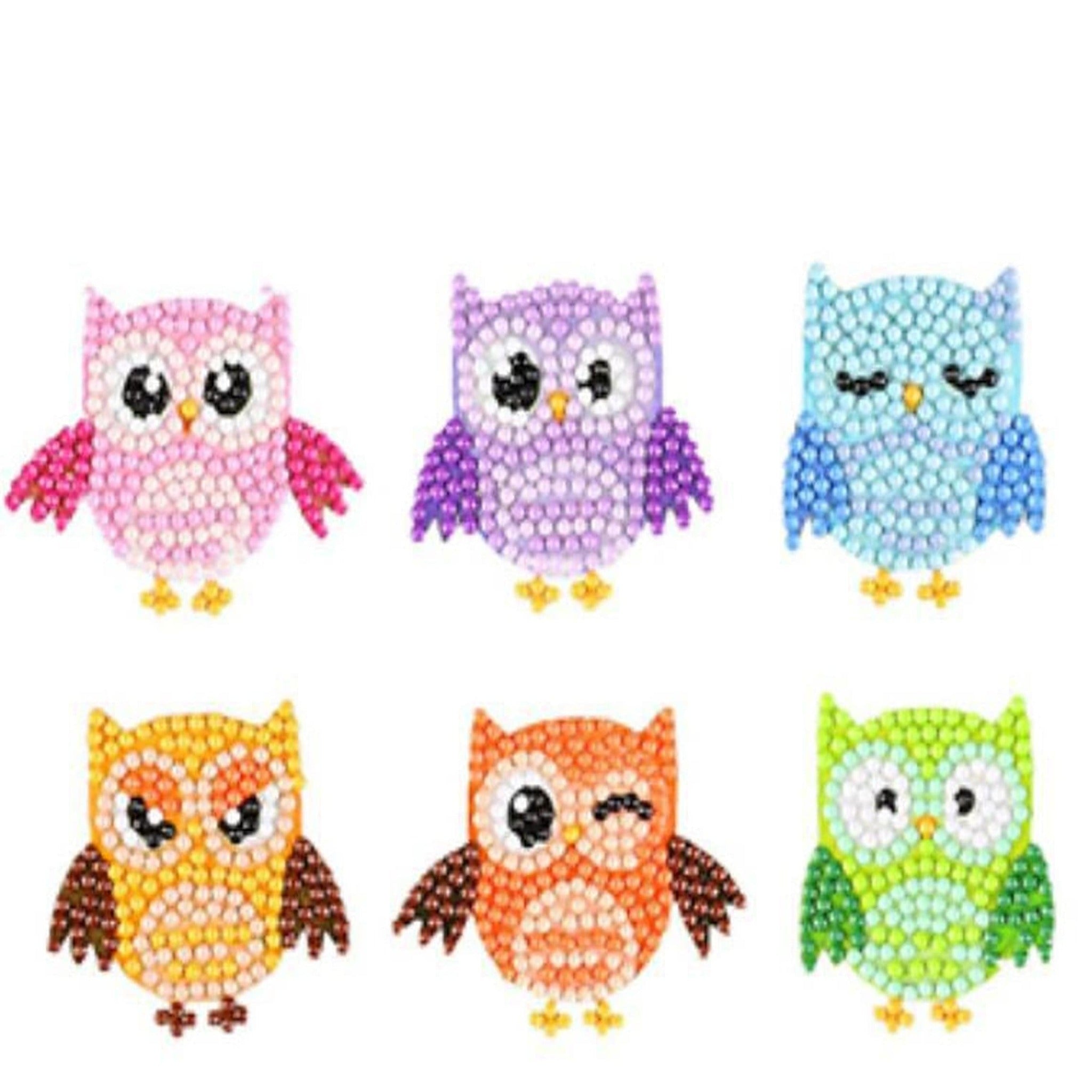DIY Colorful Owl Diamond Painting Sticker Kit - Durazza