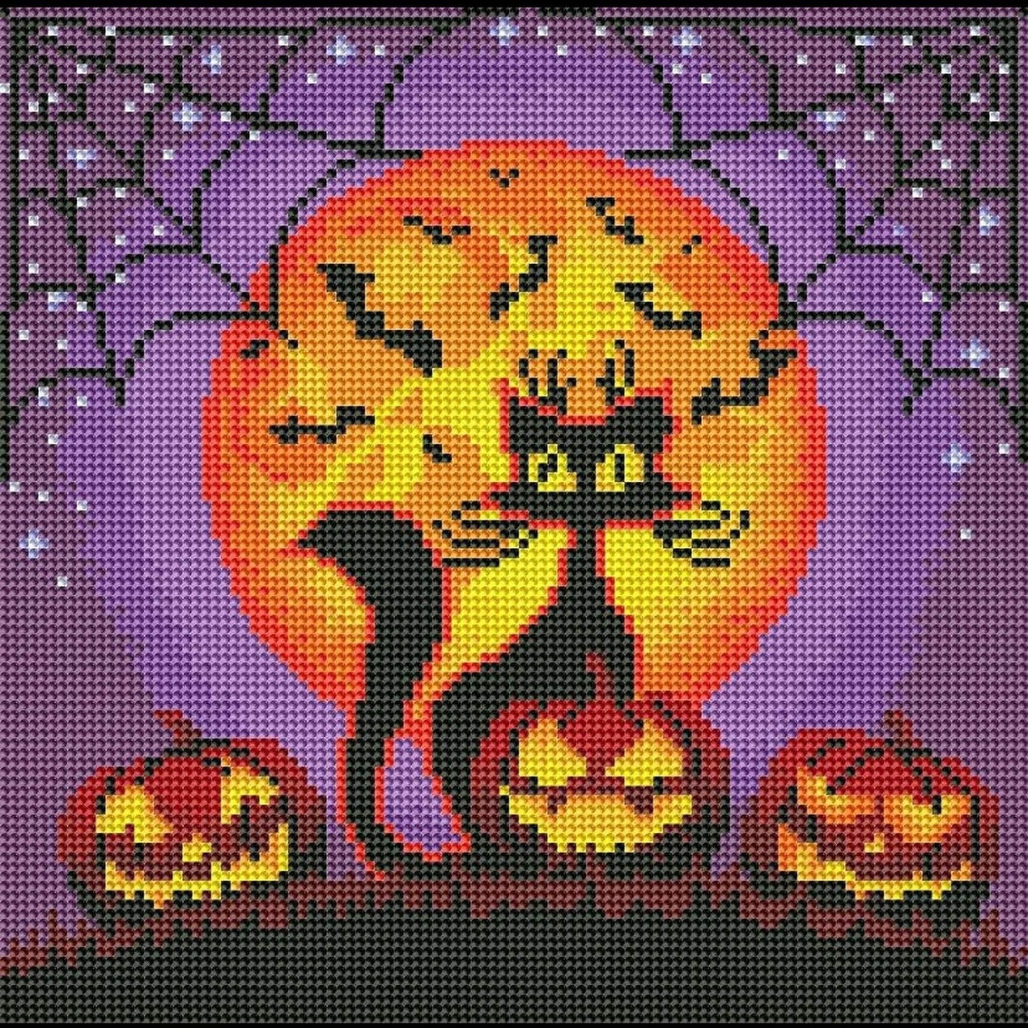 DIY Halloween Diamond Painting Kit, 5D-Full Drill Round 35*35cm - Durazza