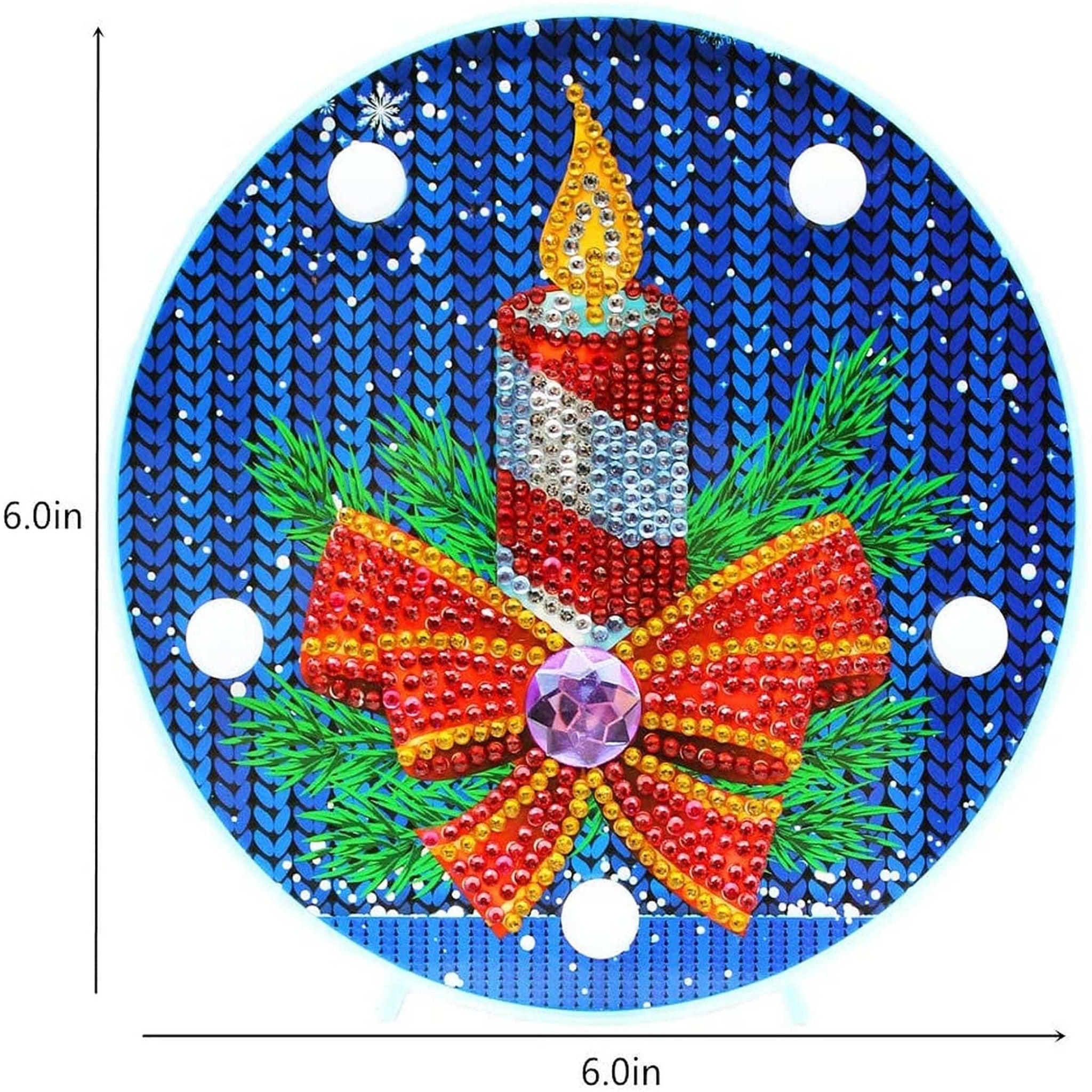 DIY Holiday Candle Diamond Painting Night Light - Durazza