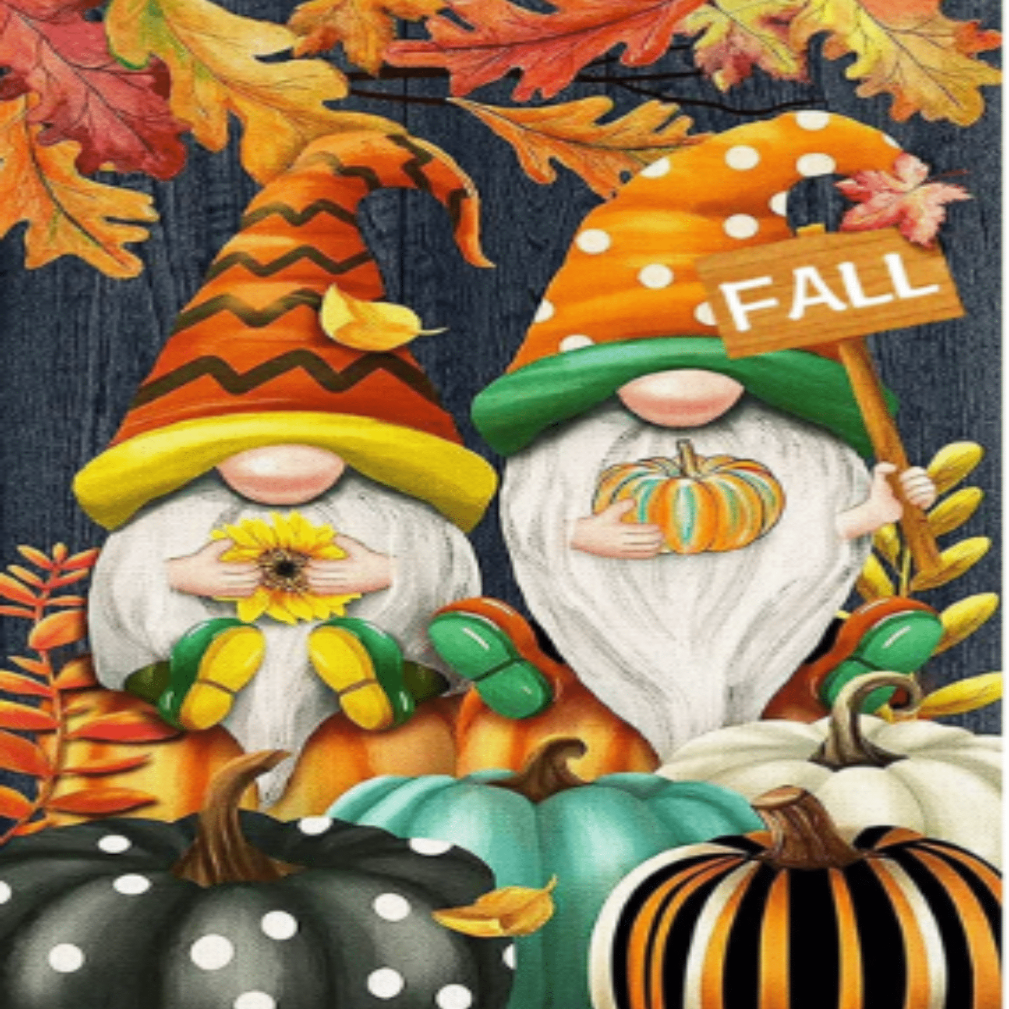 Fall Gnomes Summer Diamond Painting Art Kit, 5D, Full Drill, Round 40*50 - Durazza