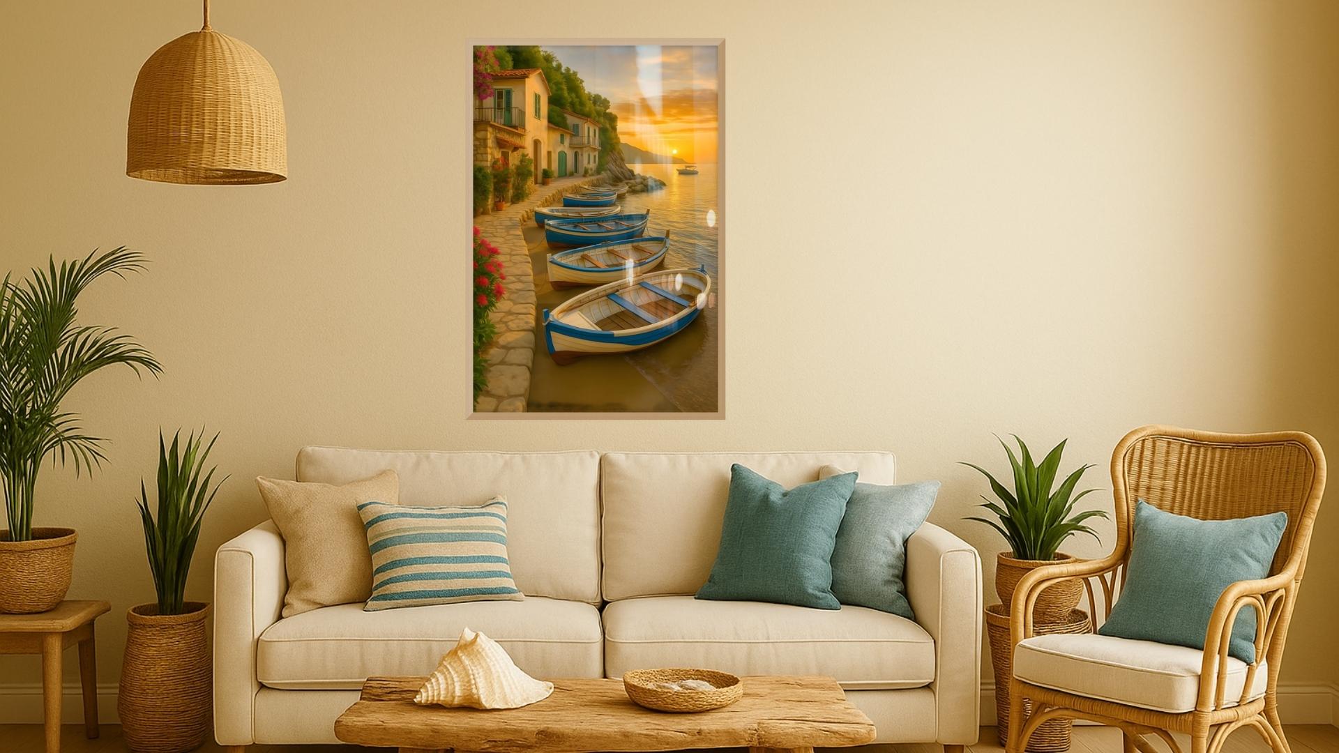 How to Style a Relaxed Coastal Room with Natural Wall Art