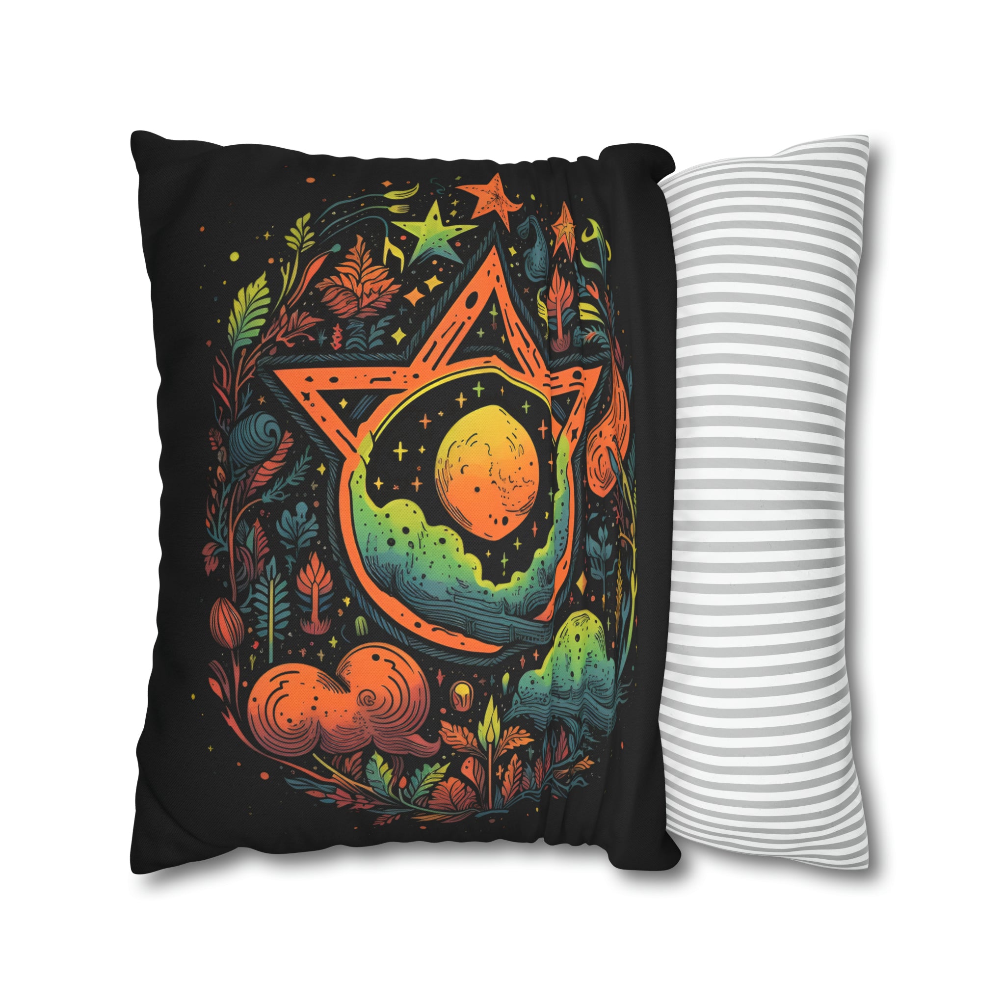Pentagram Nature Spun Polyester Pillow Cover