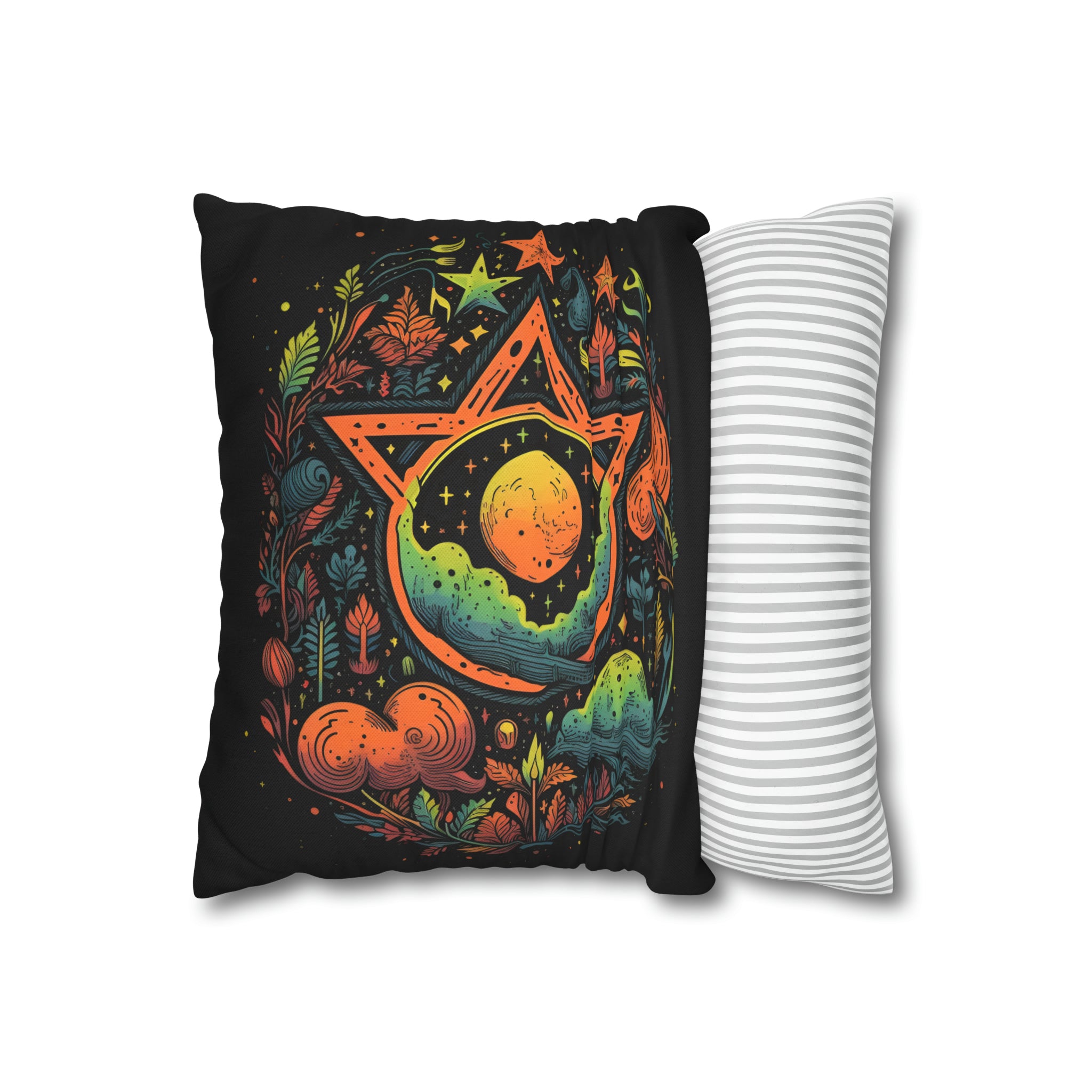 Pentagram Nature Spun Polyester Pillow Cover