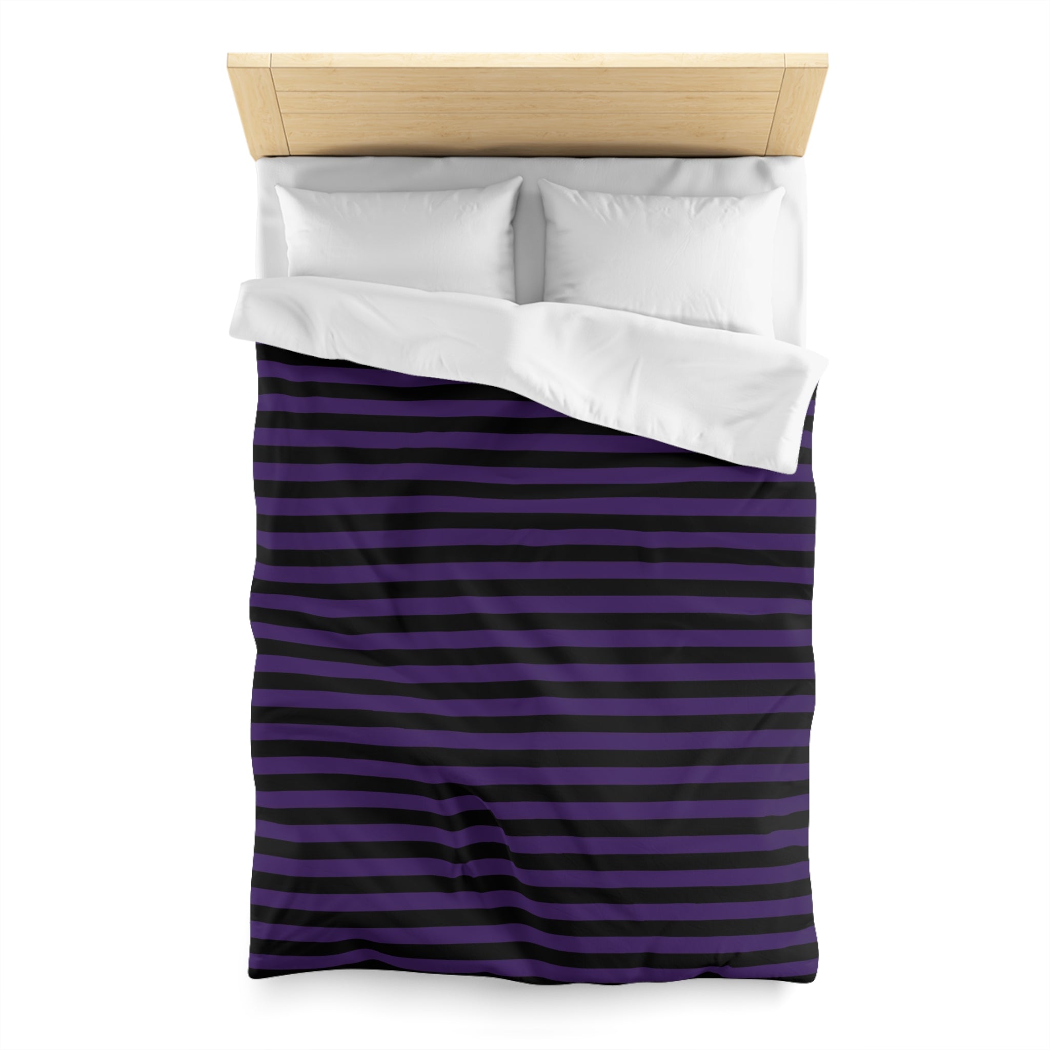 Sinister Stripes Purple and Black Striped Duvet Cover and Pillow Shams