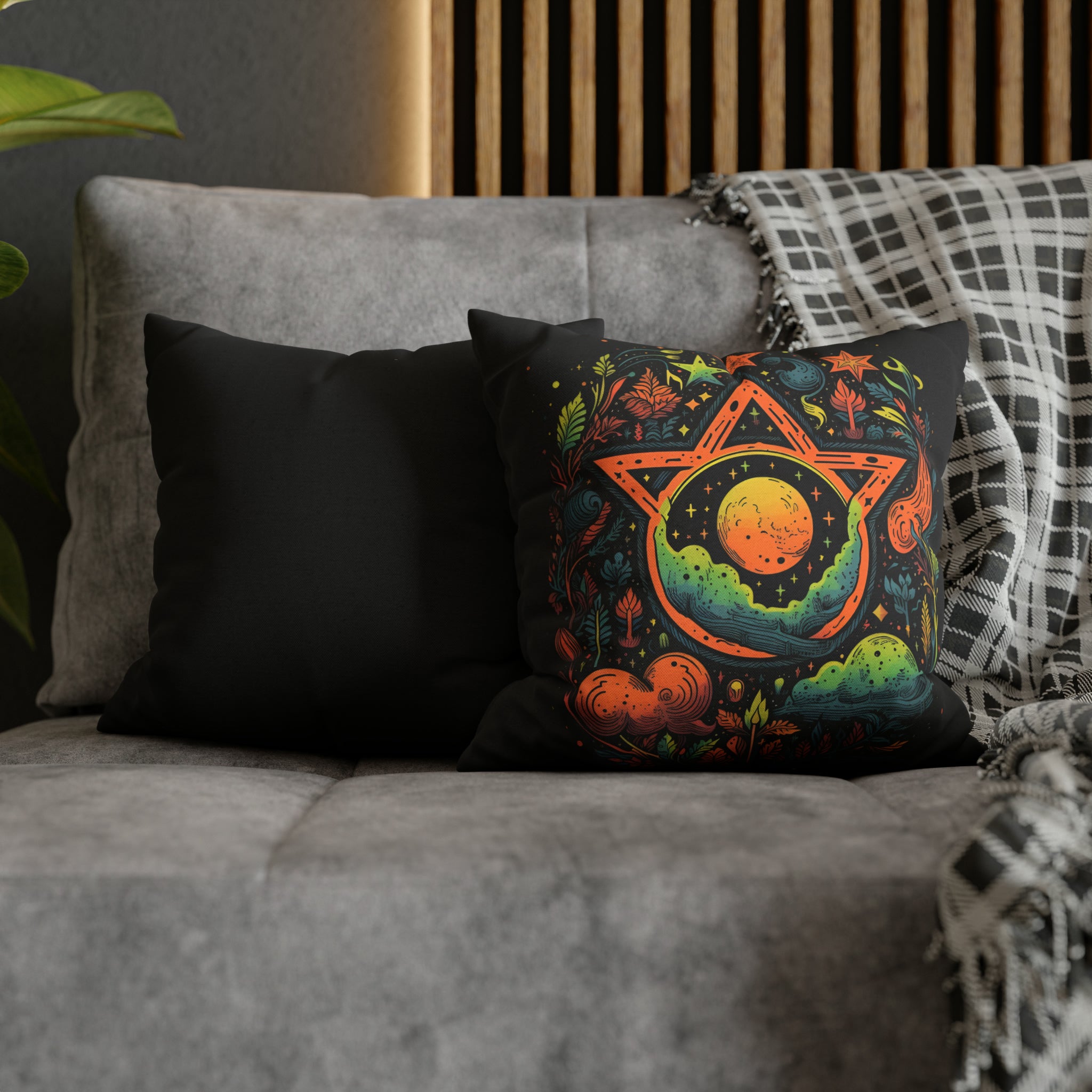 Pentagram Nature Spun Polyester Pillow Cover