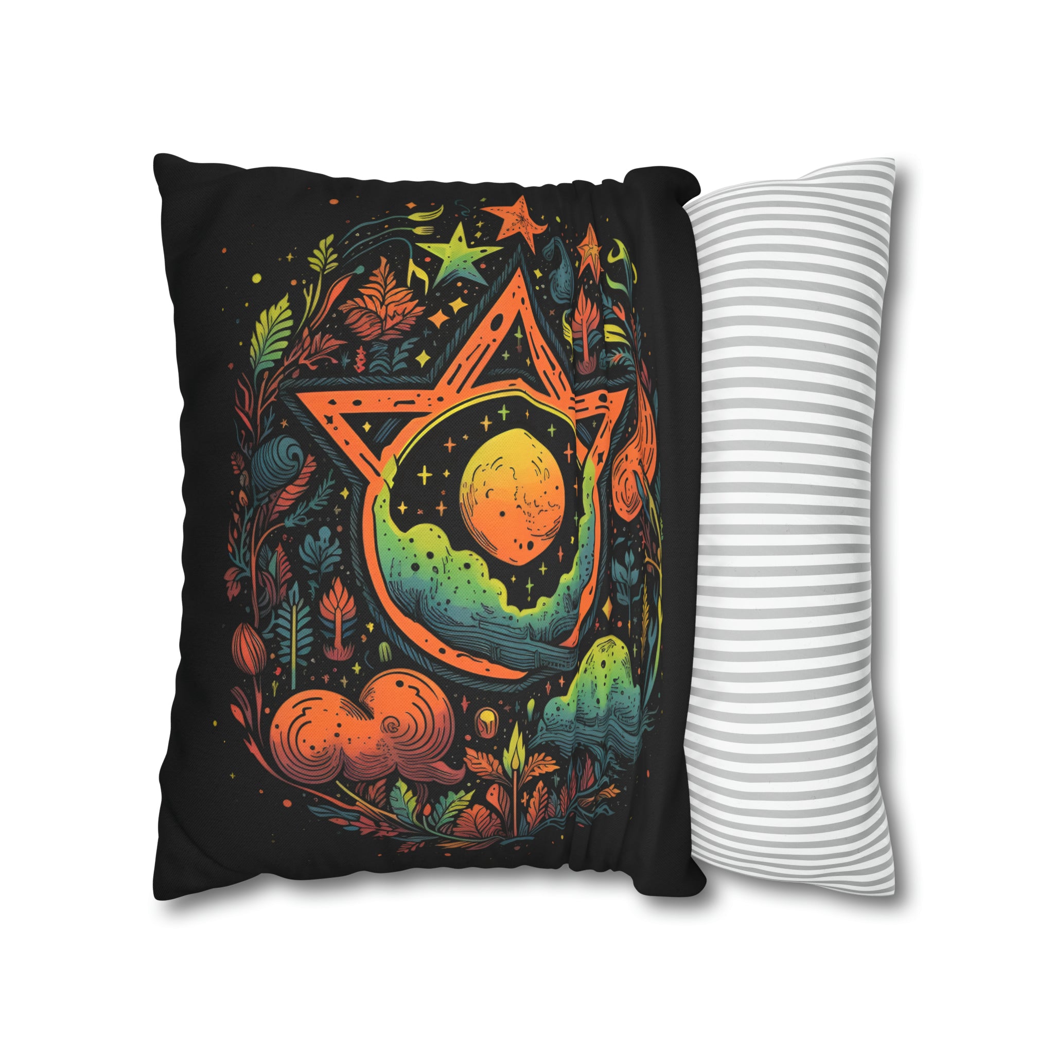 Pentagram Nature Spun Polyester Pillow Cover
