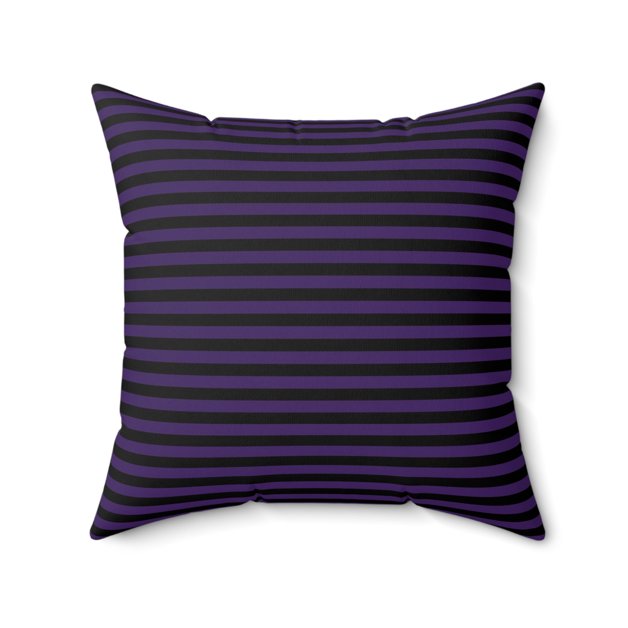 Sinister Stripes Faux Suede Pillow: Purple and Black Striped