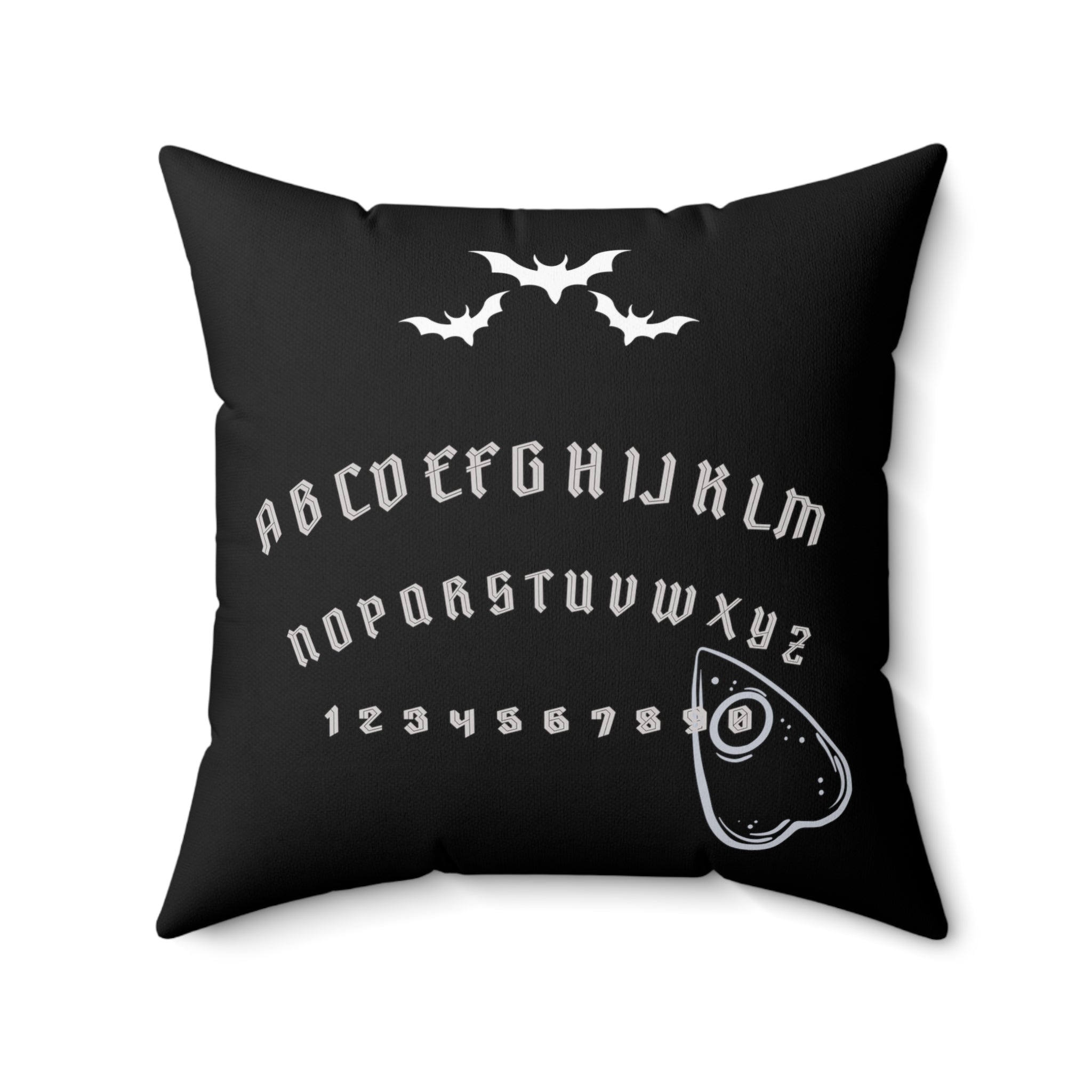 Black Ouija Board Faux Suede Pillow or Pillow Cover