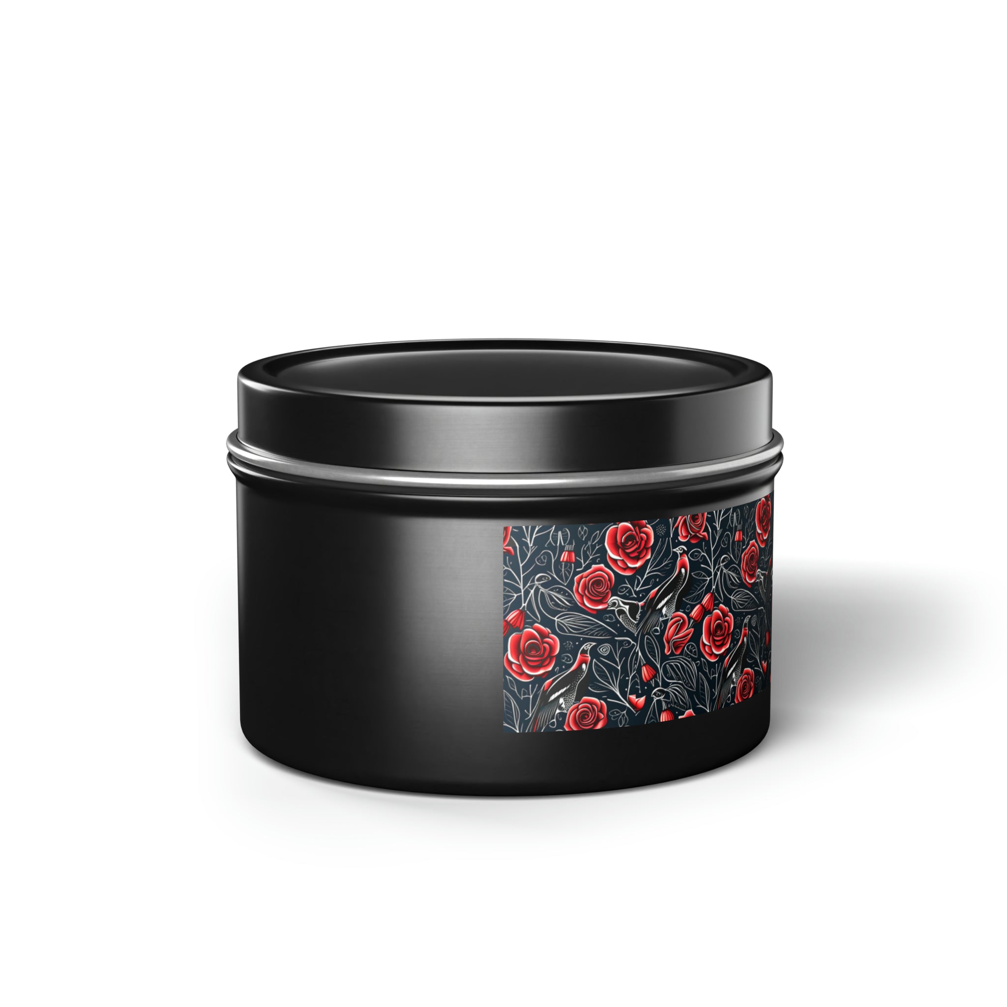 Raven Red Rose Soy Candle in Gothic Black Tin