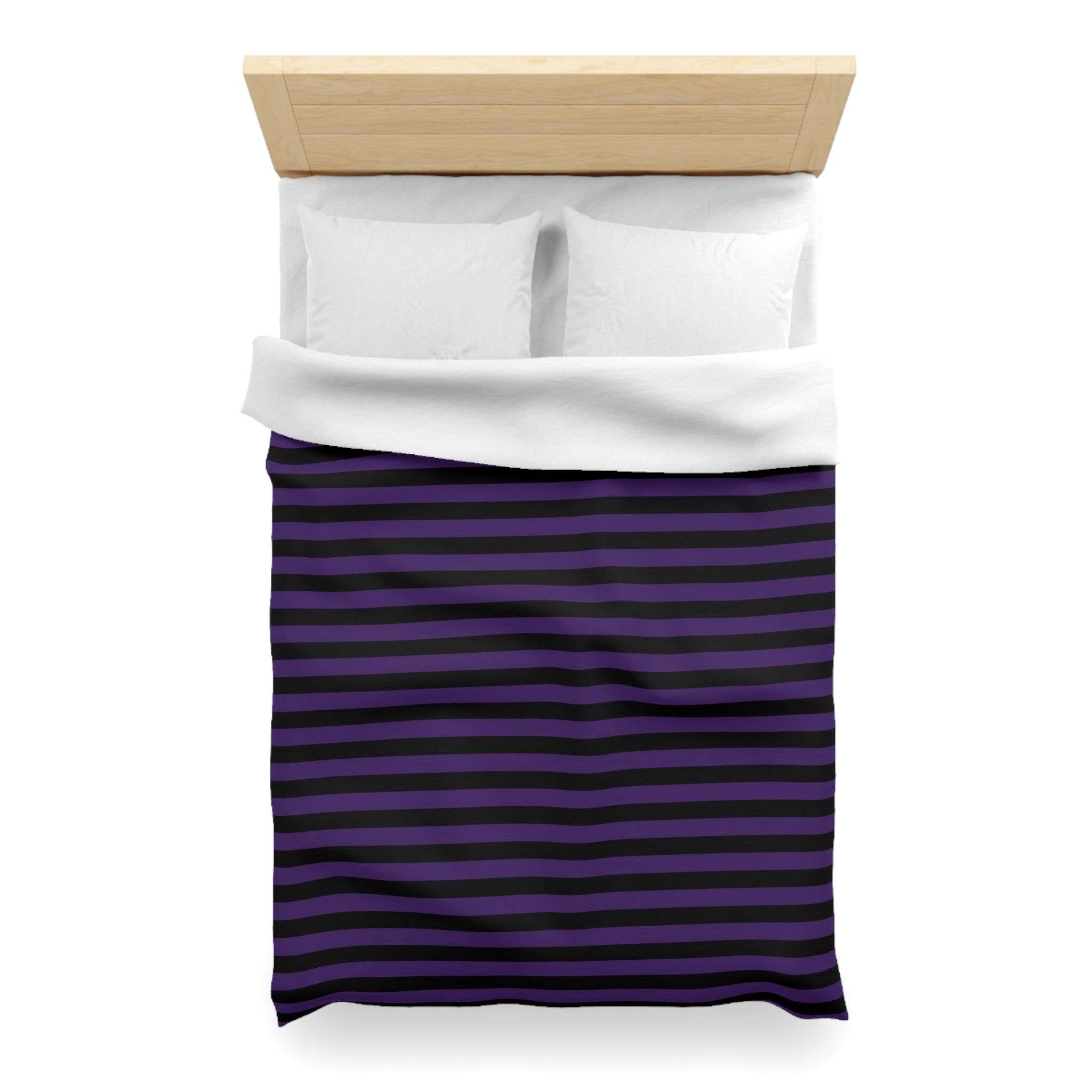Sinister Stripes Purple and Black Striped Duvet Cover and Pillow Shams