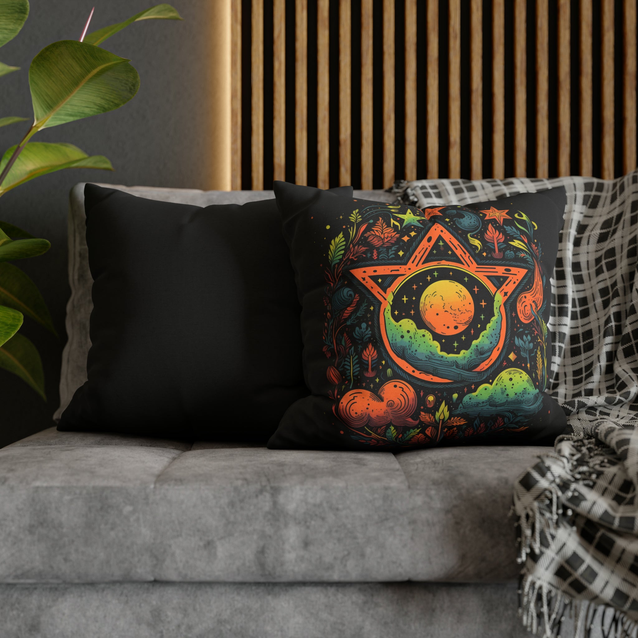 Pentagram Nature Spun Polyester Pillow Cover