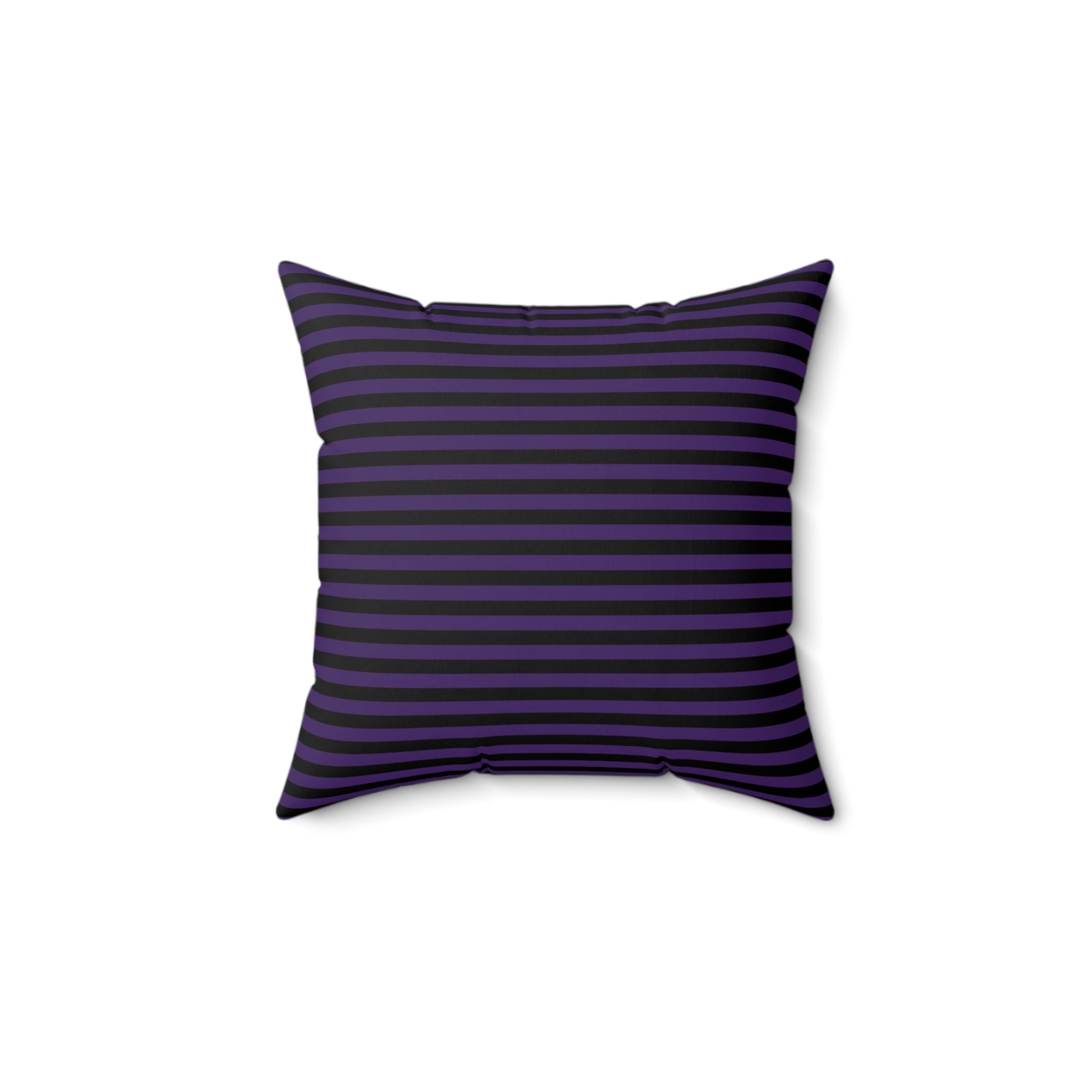 Sinister Stripes Faux Suede Pillow: Purple and Black Striped