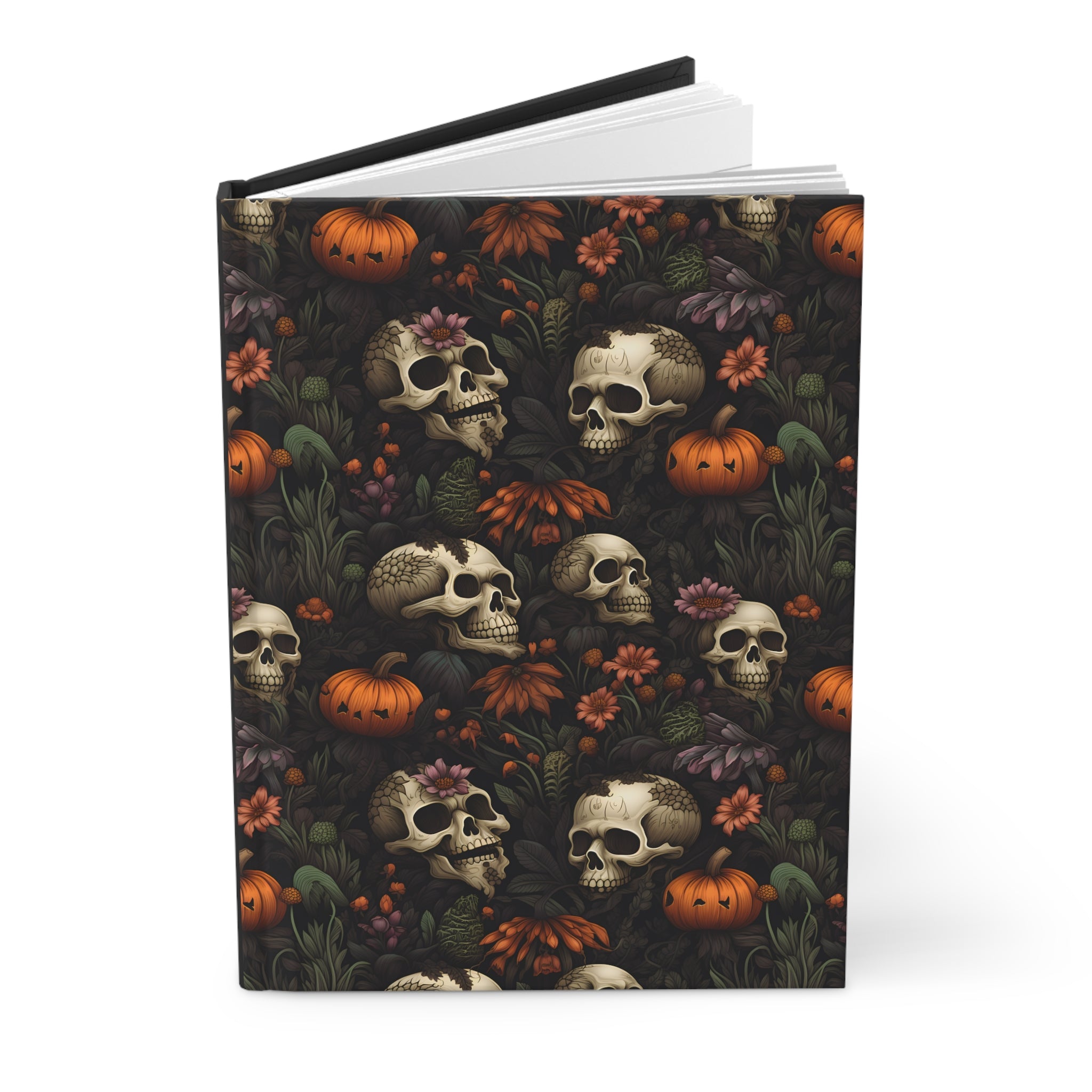 Dead Harvest Skulls: Haunted Garden Lined Journal, 8"x6" Hardcover