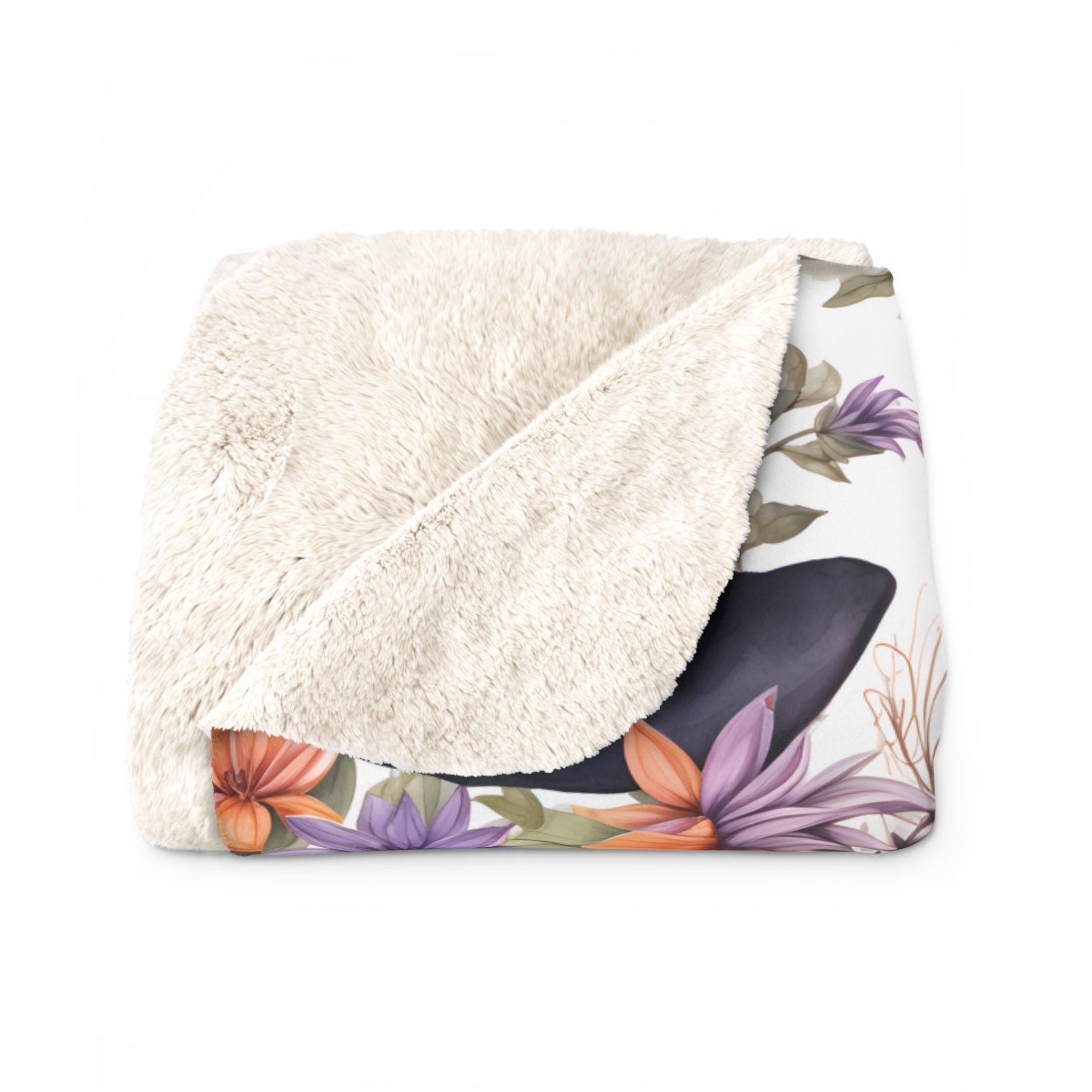 Floral Watercolor Witch Blanket in Velveteen or Sherpa