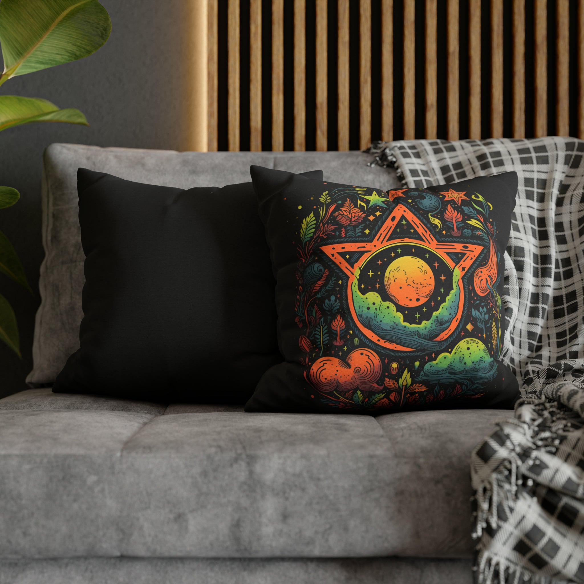Pentagram Nature Spun Polyester Pillow Cover