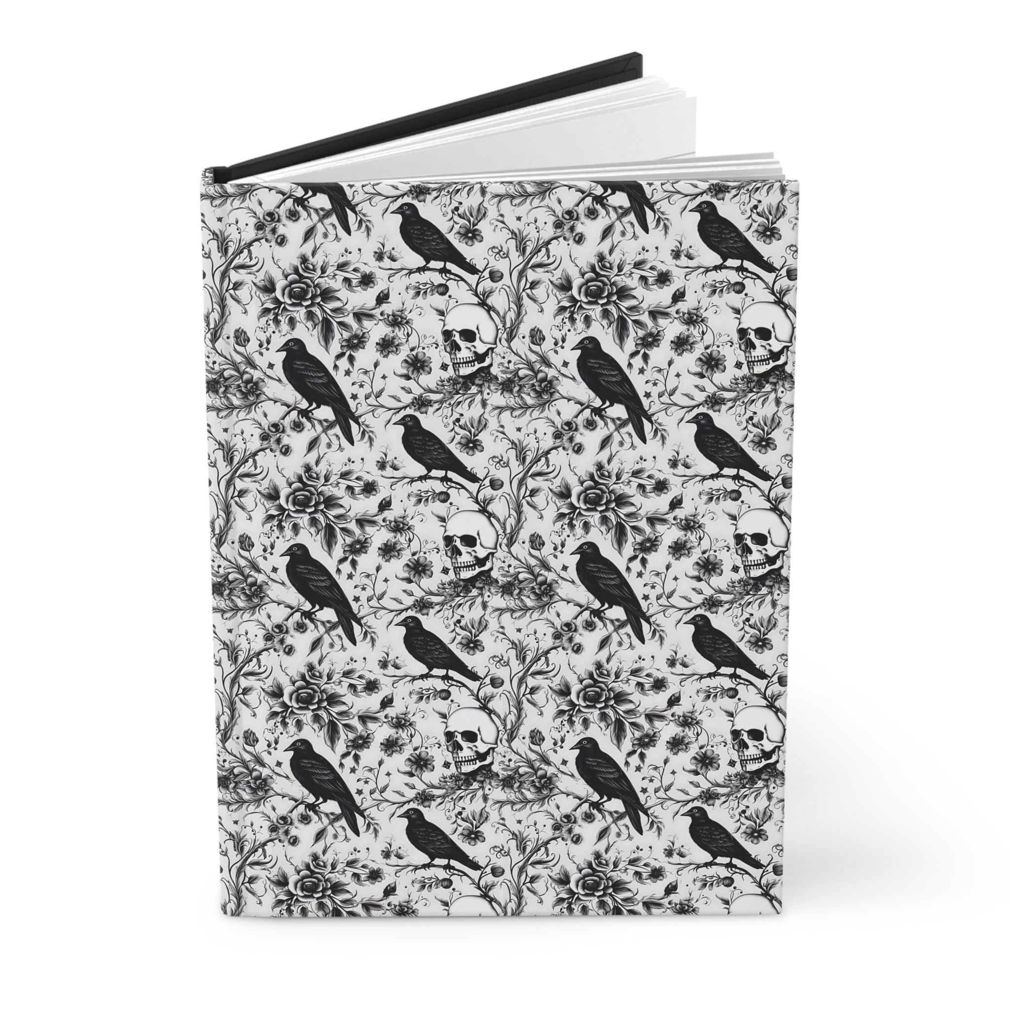 Raven Skull Garden Lined Notebook