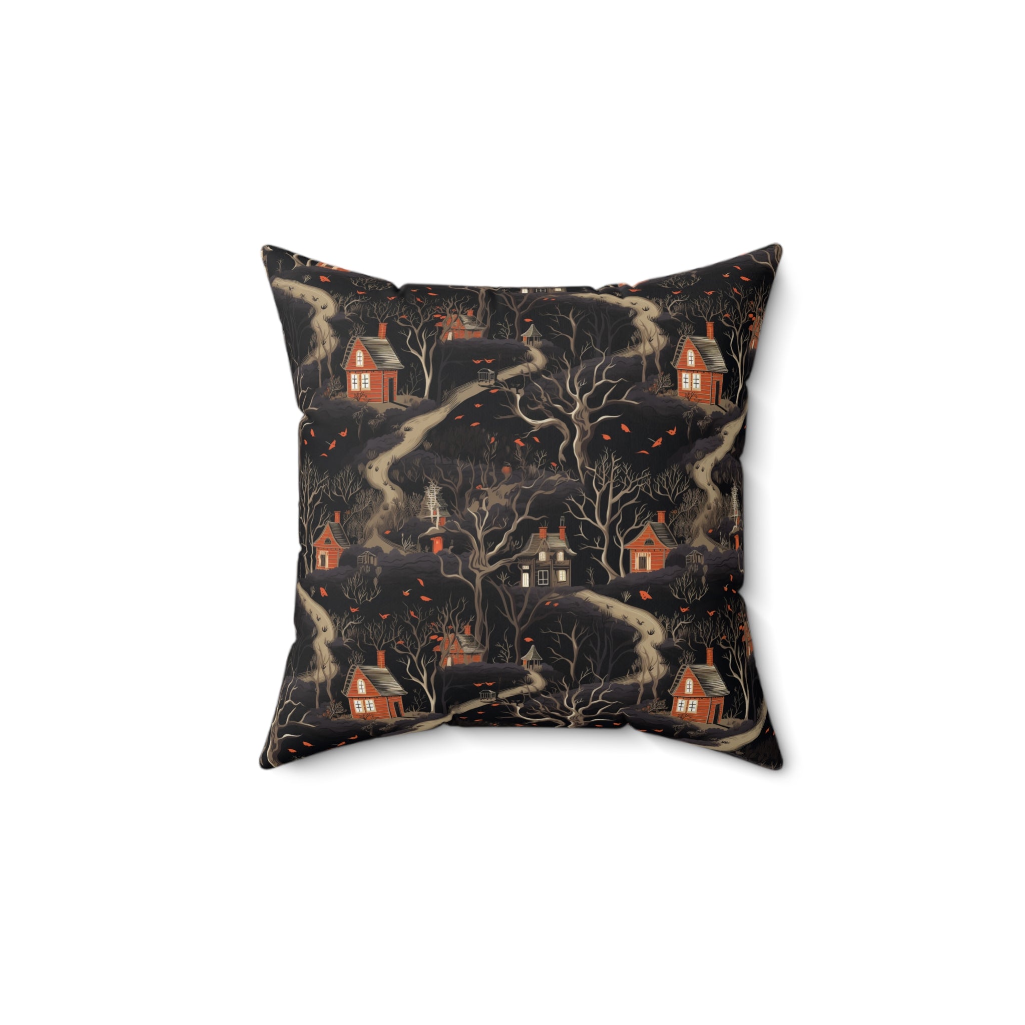 Witches Woodland Faux Suede Pillow Cover