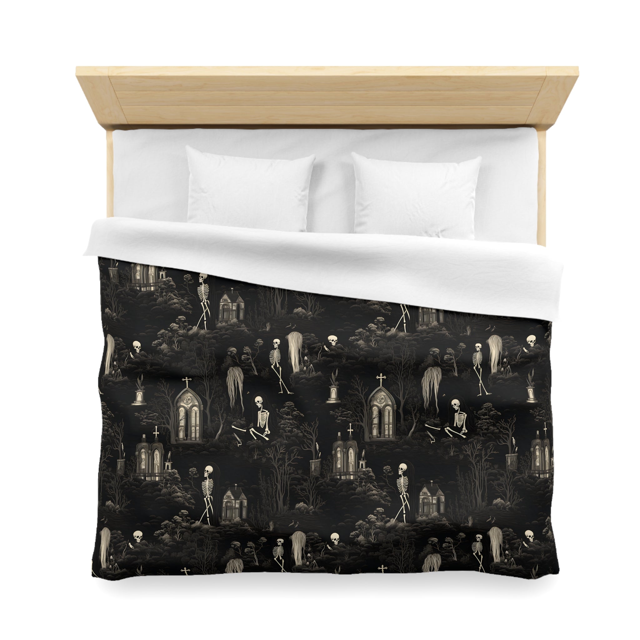 Walking Graveyard Duvet Cover with Pillow Shams, Microfiber