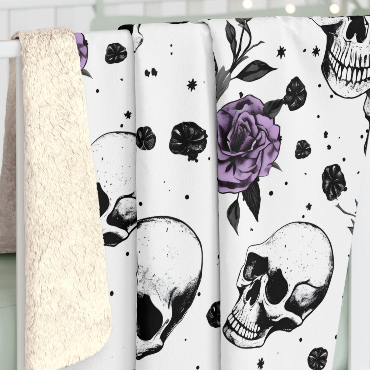 Eternally Yours Skull Velveteen, or Sherpa Blanket