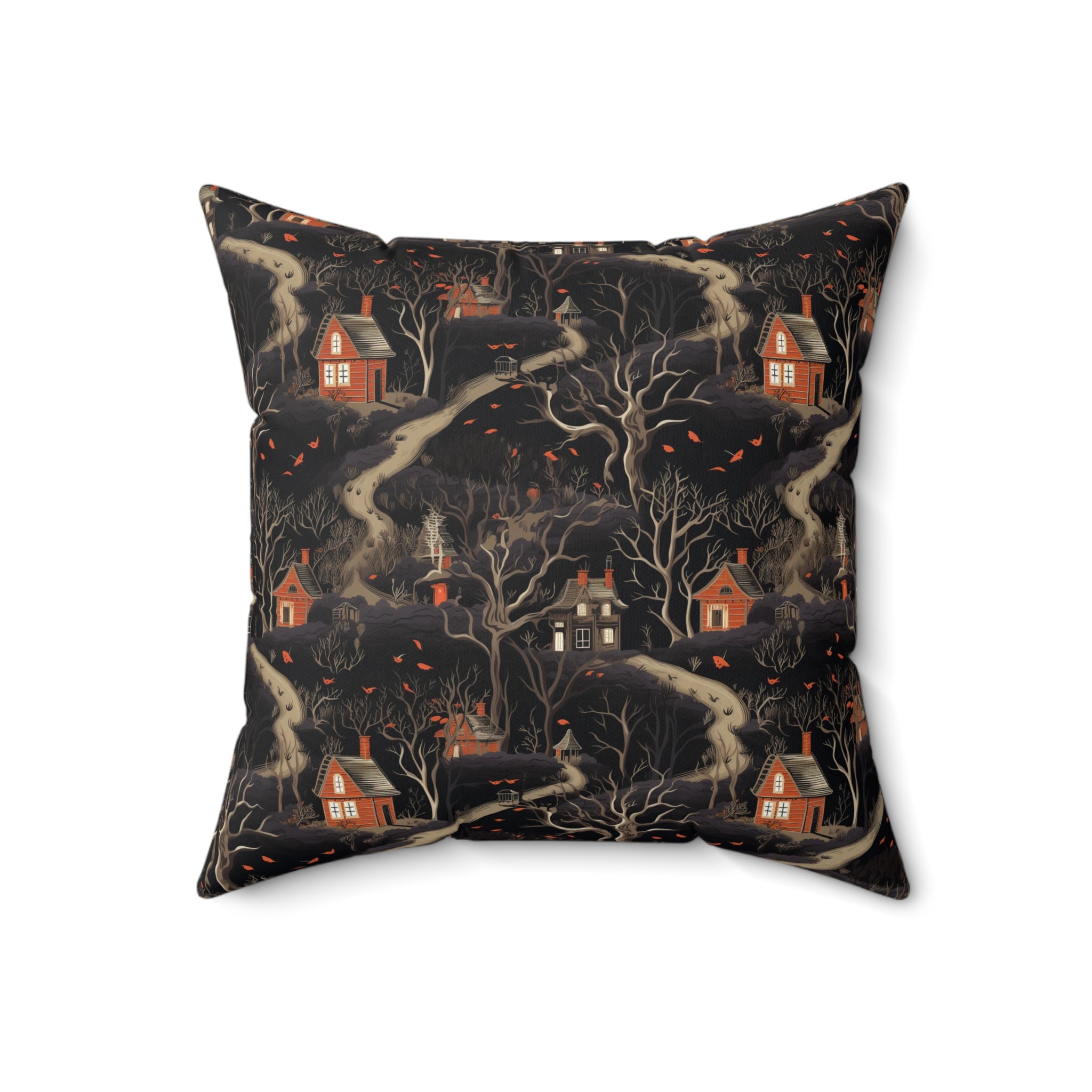 Witches Woodland Faux Suede Pillow Cover