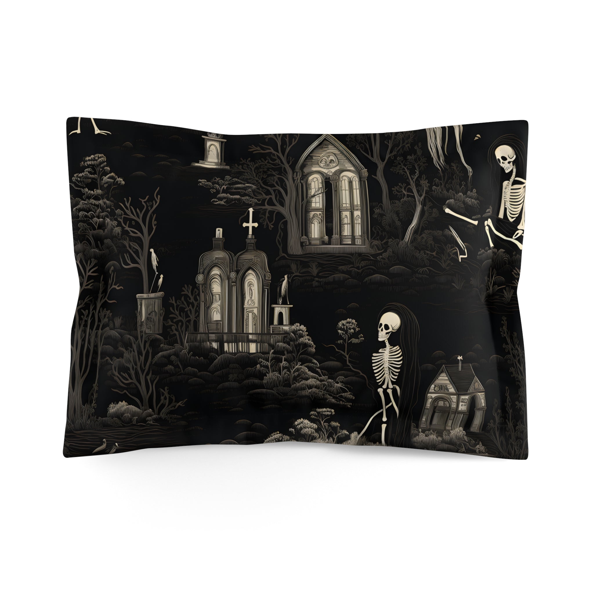 Walking Graveyard Duvet Cover with Pillow Shams, Microfiber