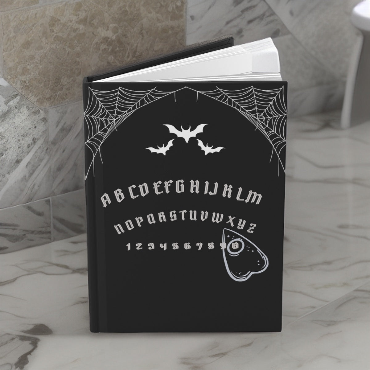 Black Ouija Board Hardcover Journal, Blank or Lined