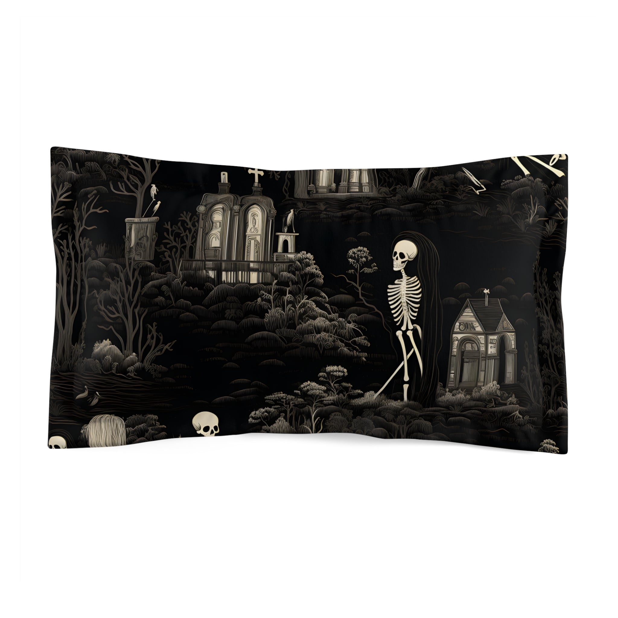 Walking Graveyard Duvet Cover with Pillow Shams, Microfiber