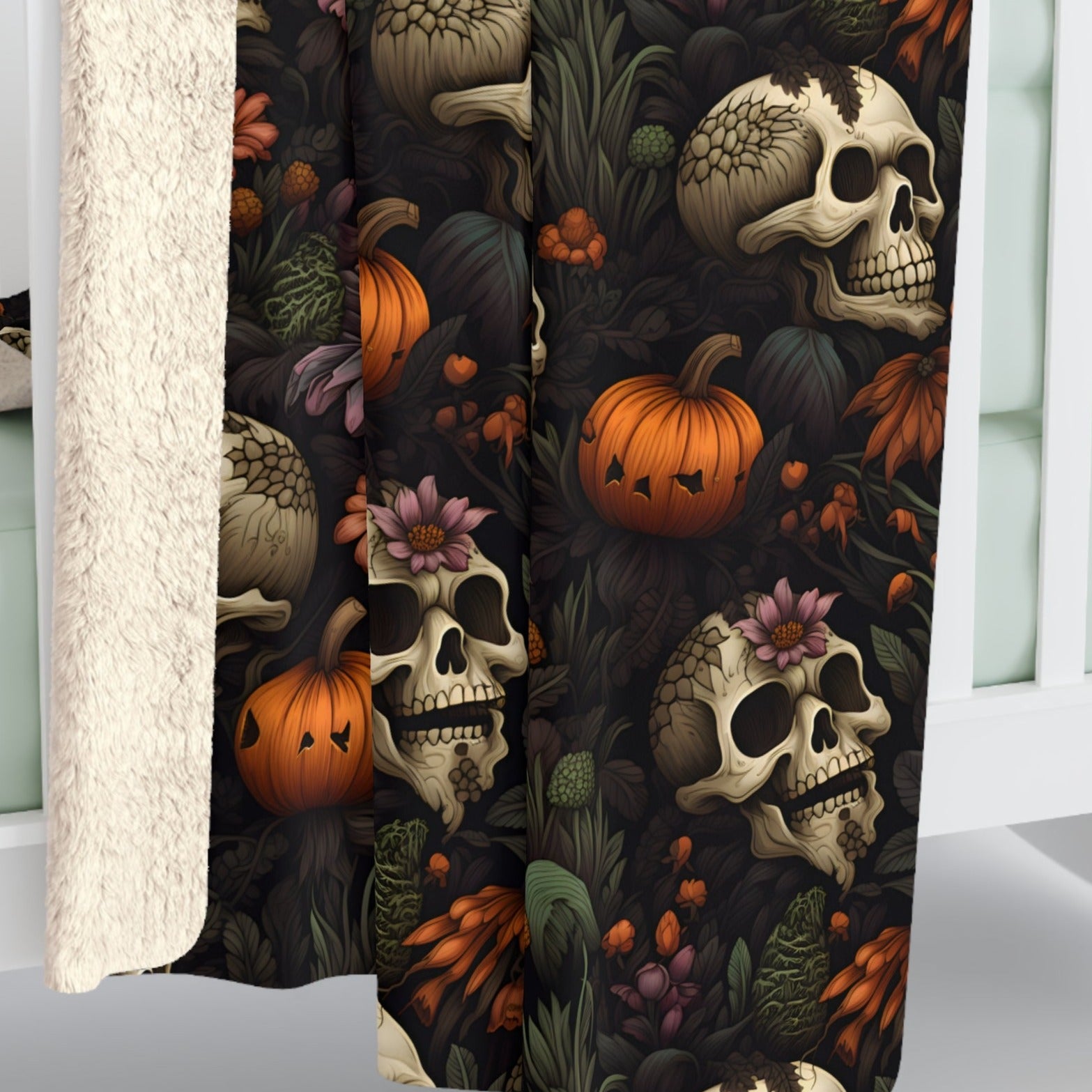 Dead Harvest Garden Throw Blanket in Sherpa or Velveteen Plush