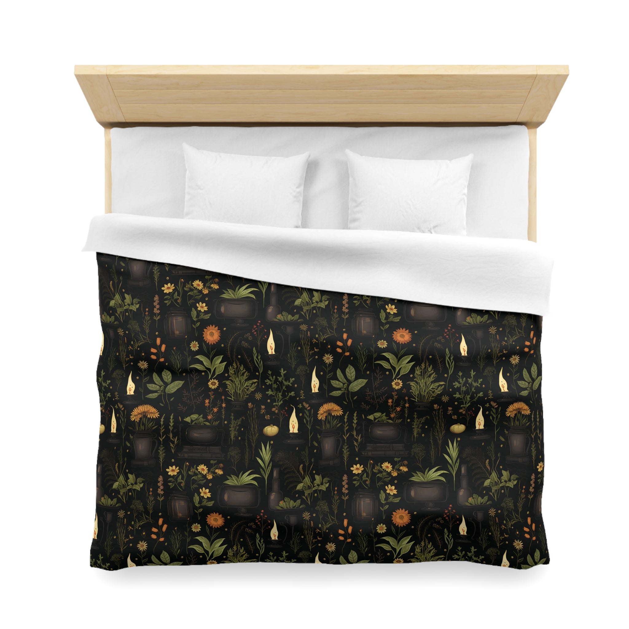 The Spells of Herbs Duvet Cover and Pillow Shams, Microfiber