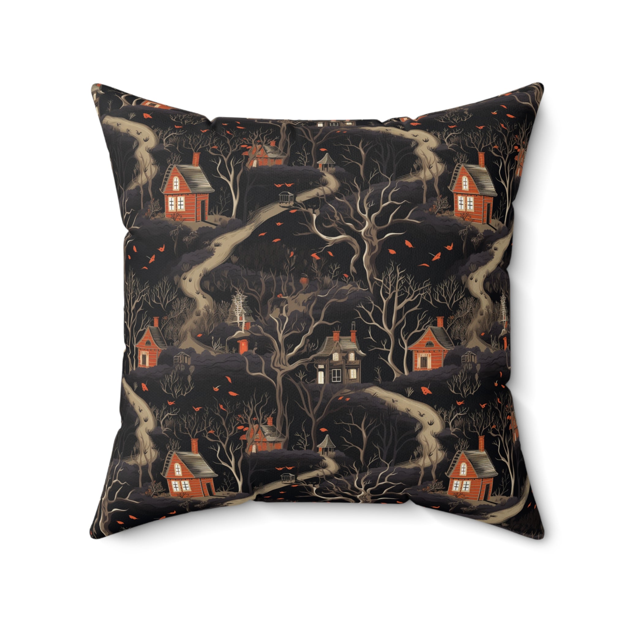 Witches Woodland Faux Suede Pillow Cover