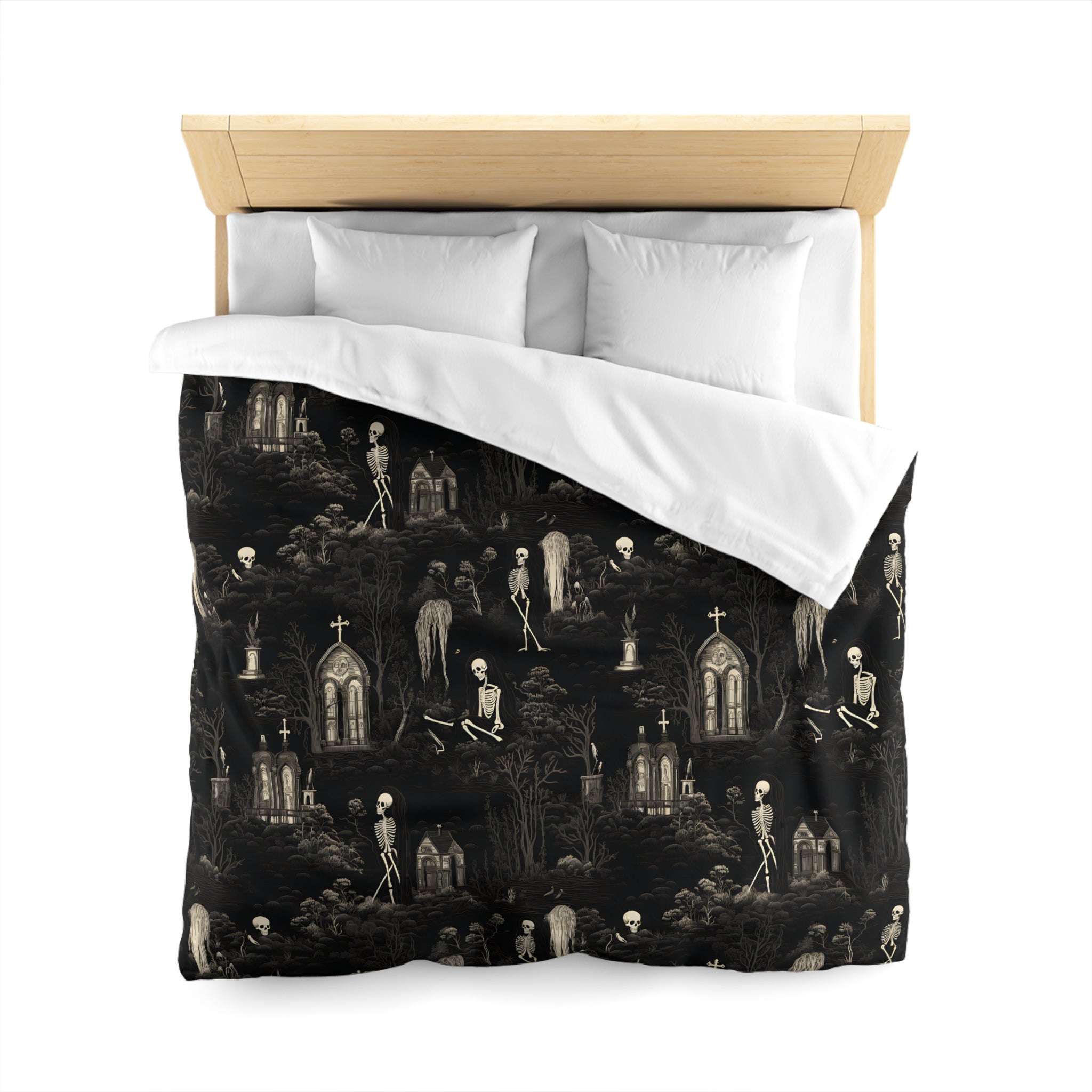 Walking Graveyard Duvet Cover with Pillow Shams, Microfiber