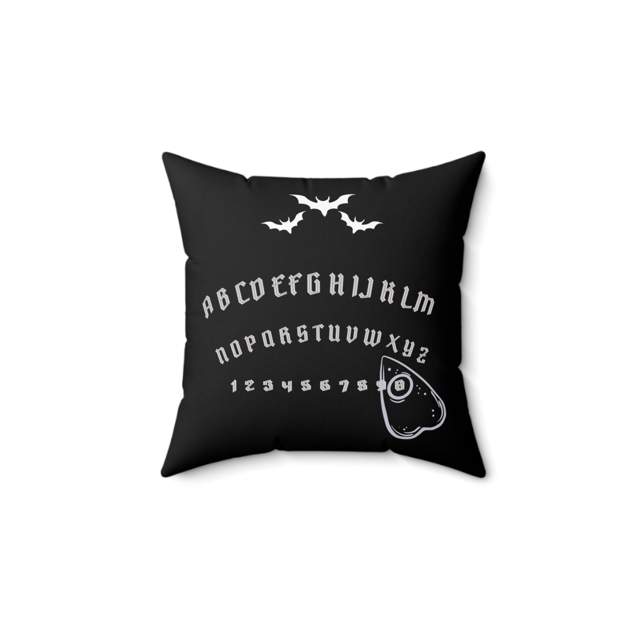 Black Ouija Board Faux Suede Pillow or Pillow Cover