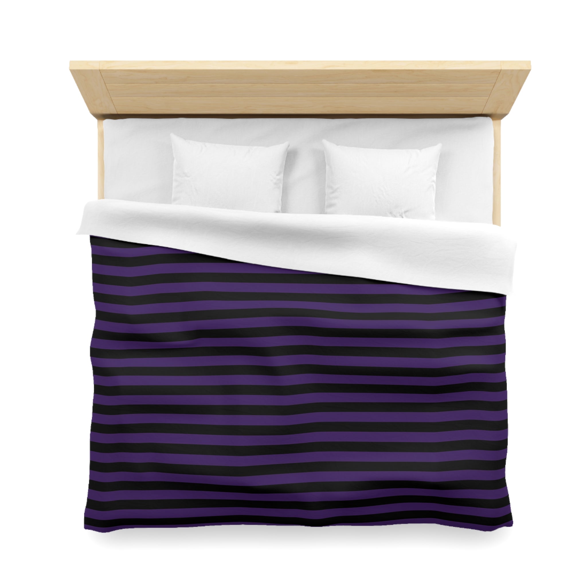 Sinister Stripes Purple and Black Striped Duvet Cover and Pillow Shams