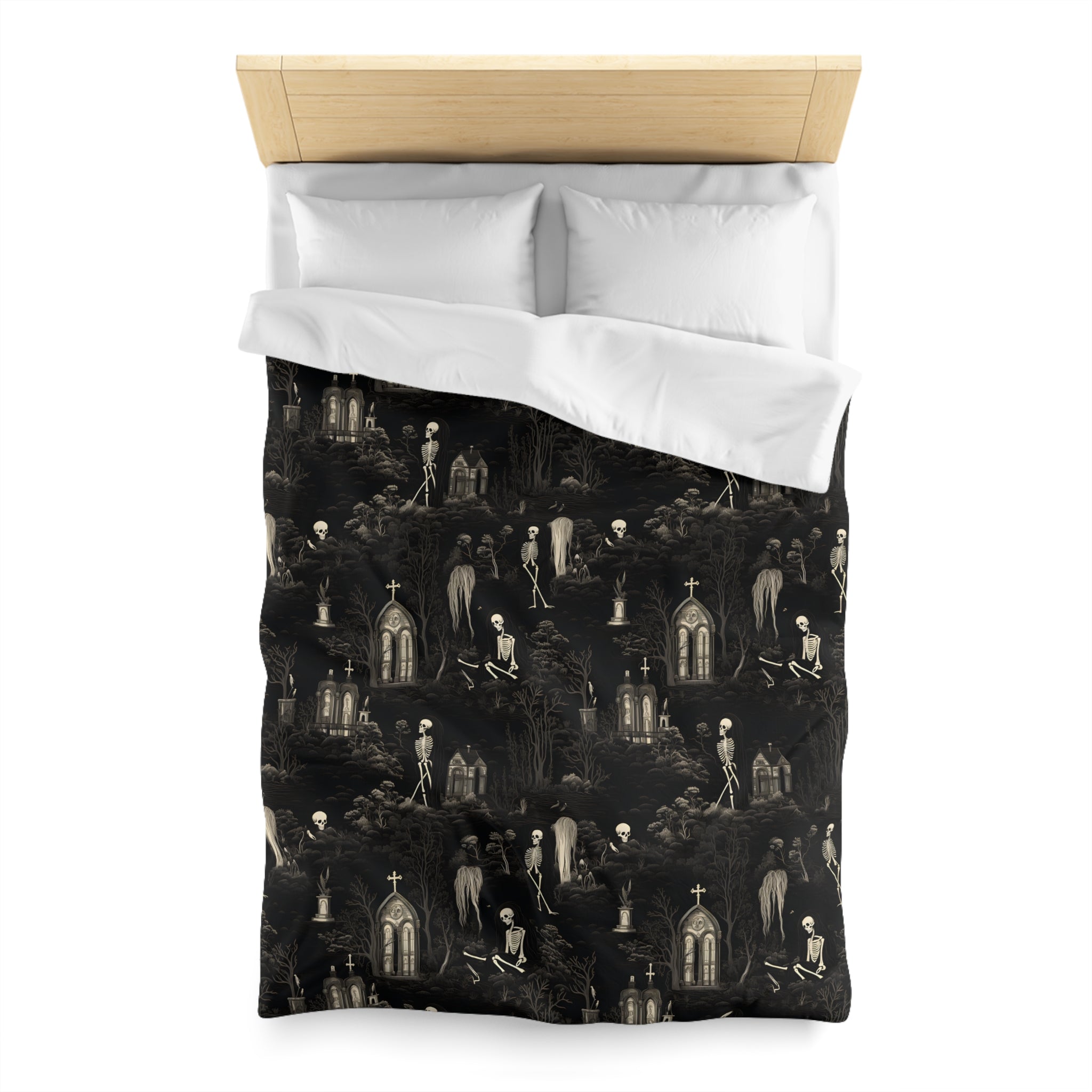 Walking Graveyard Duvet Cover with Pillow Shams, Microfiber