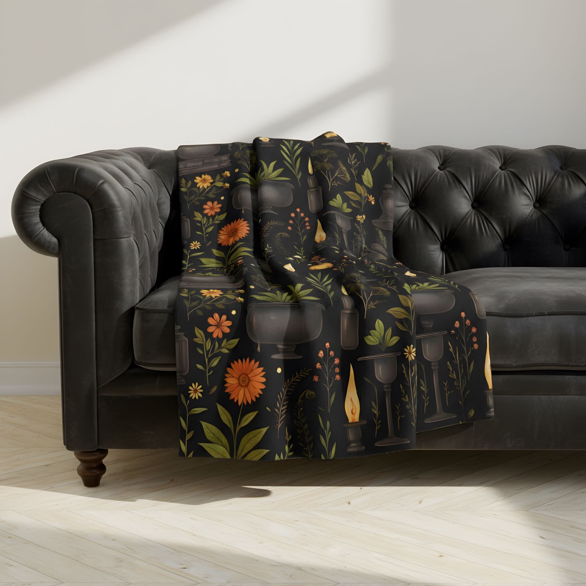 Witchy Botanical Blanket 50x60-60x80 | Herbal Grimoire - Durazza