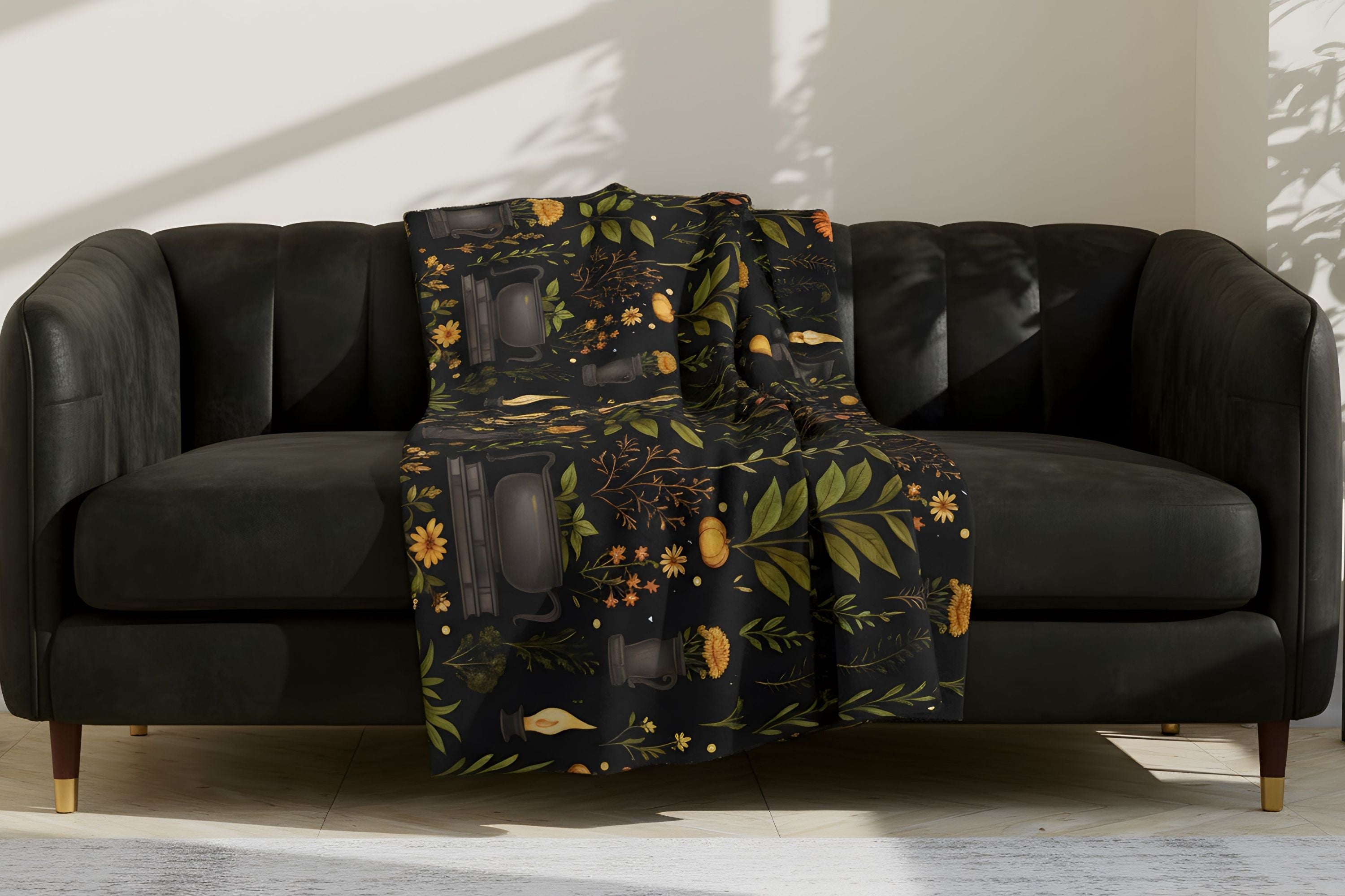 Witchy Botanical Blanket 50x60-60x80 | Herbal Grimoire - Durazza