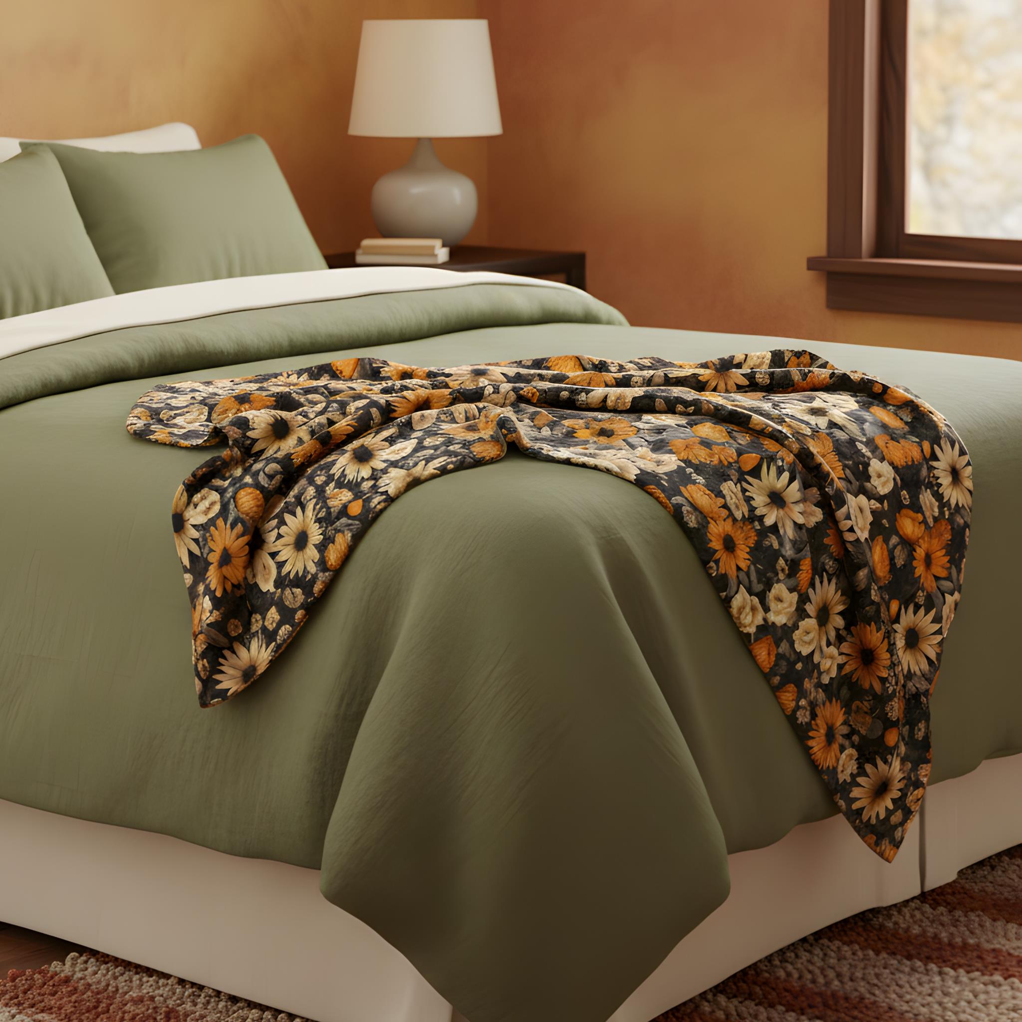 Yellow Sunflower Throw Blanket 50x60/60x80 | Solbloom