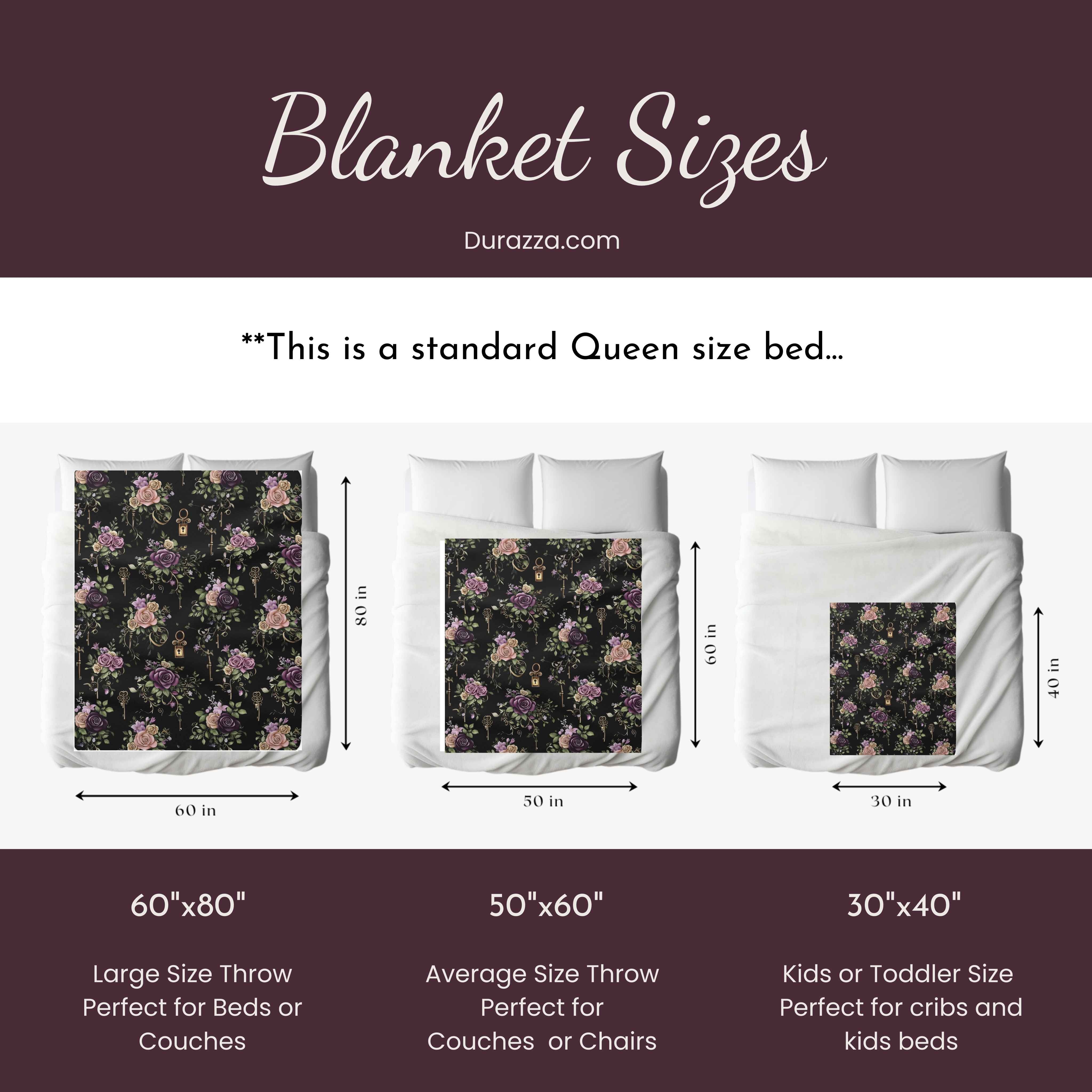 Rose Throw Blanket – Gothic Antique Key Design | Bloom Lock