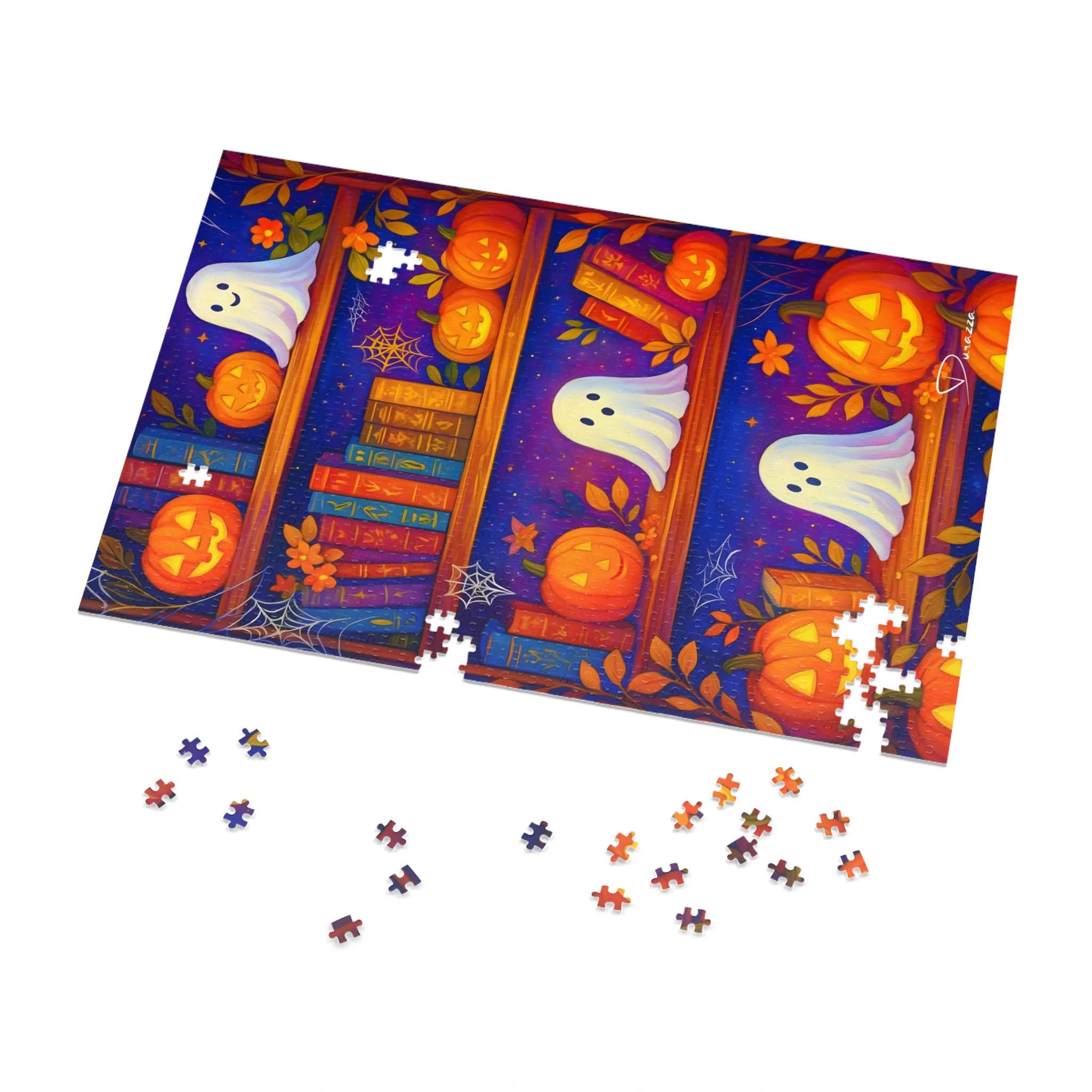 Ghost Puzzle – Halloween Bookshelf Scene | Boo & Browse