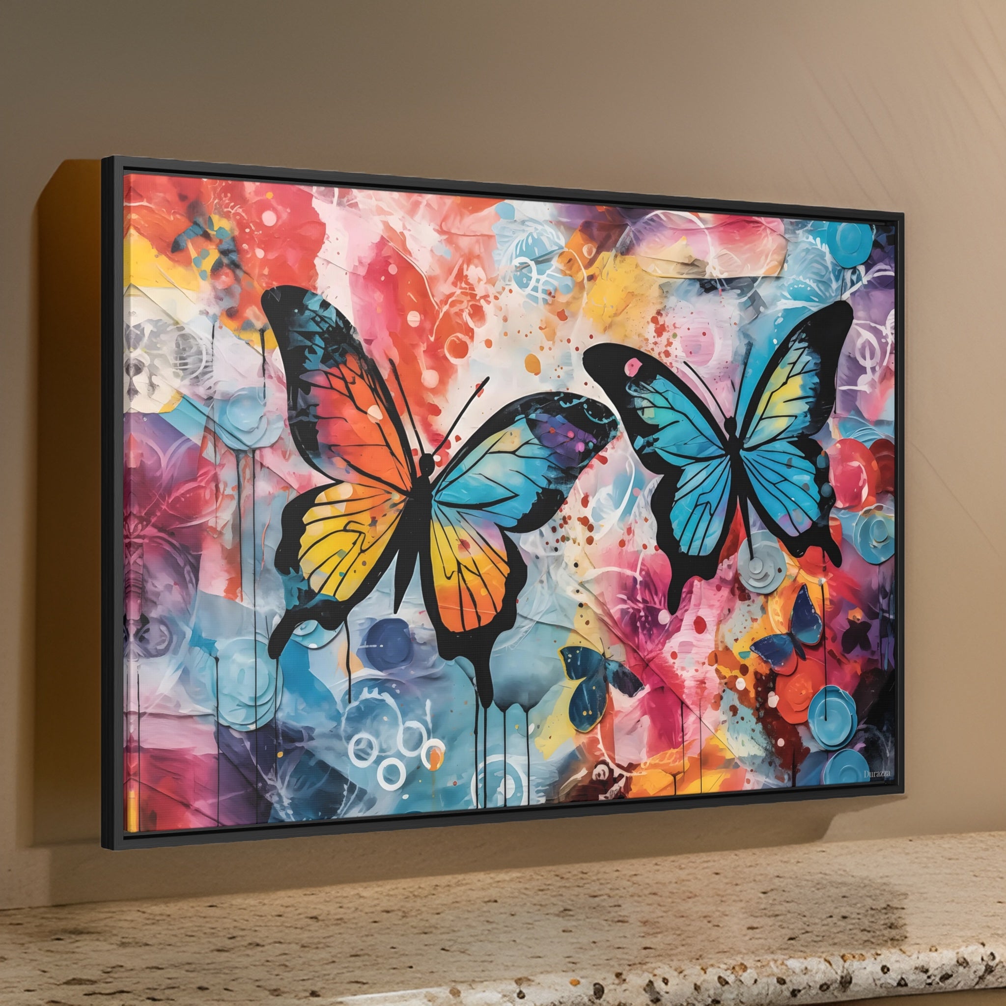 Butterfly Burst Wall Art: Vibrant Watercolor Painting