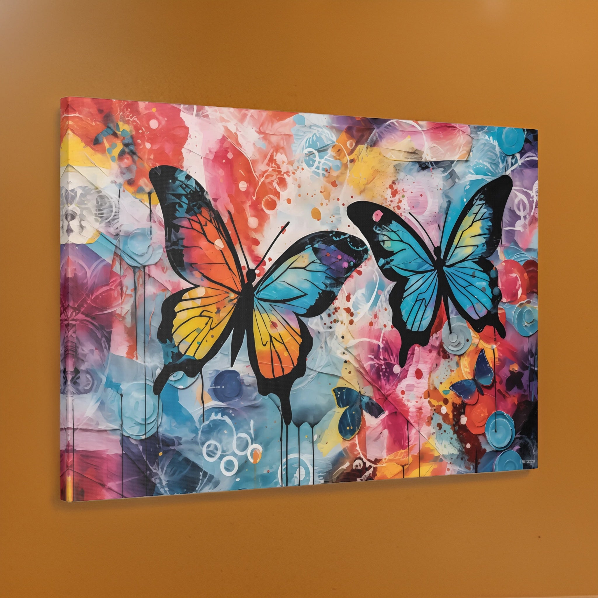 Butterfly Burst Wall Art: Vibrant Watercolor Painting